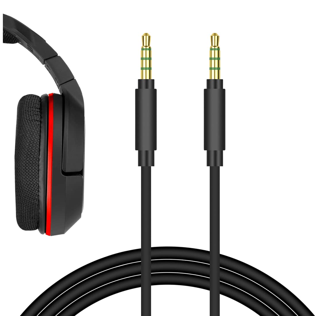 Geekria QuickFit 3.5mm Gaming Audio Cable - 6ft Replacement Stereo Aux Cord for Turtle Beach Headsets, PS4, Xbox One & PC Gaming Headsets | Perfect for Online Multiplayer, Voice Chat & Extended Gaming Sessions