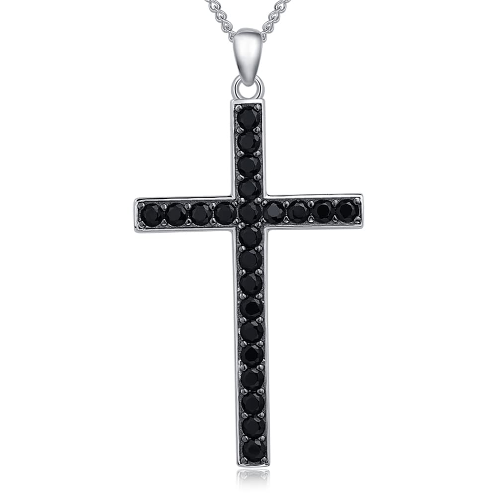 925 Sterling Silver CZ Cross Pendant Necklace for Women & Men - Religious Christian Jewelry - Sparkling Cubic Zirconia Crucifix - Perfect for Everyday Wear, Gifts & Faith-Based Occasions