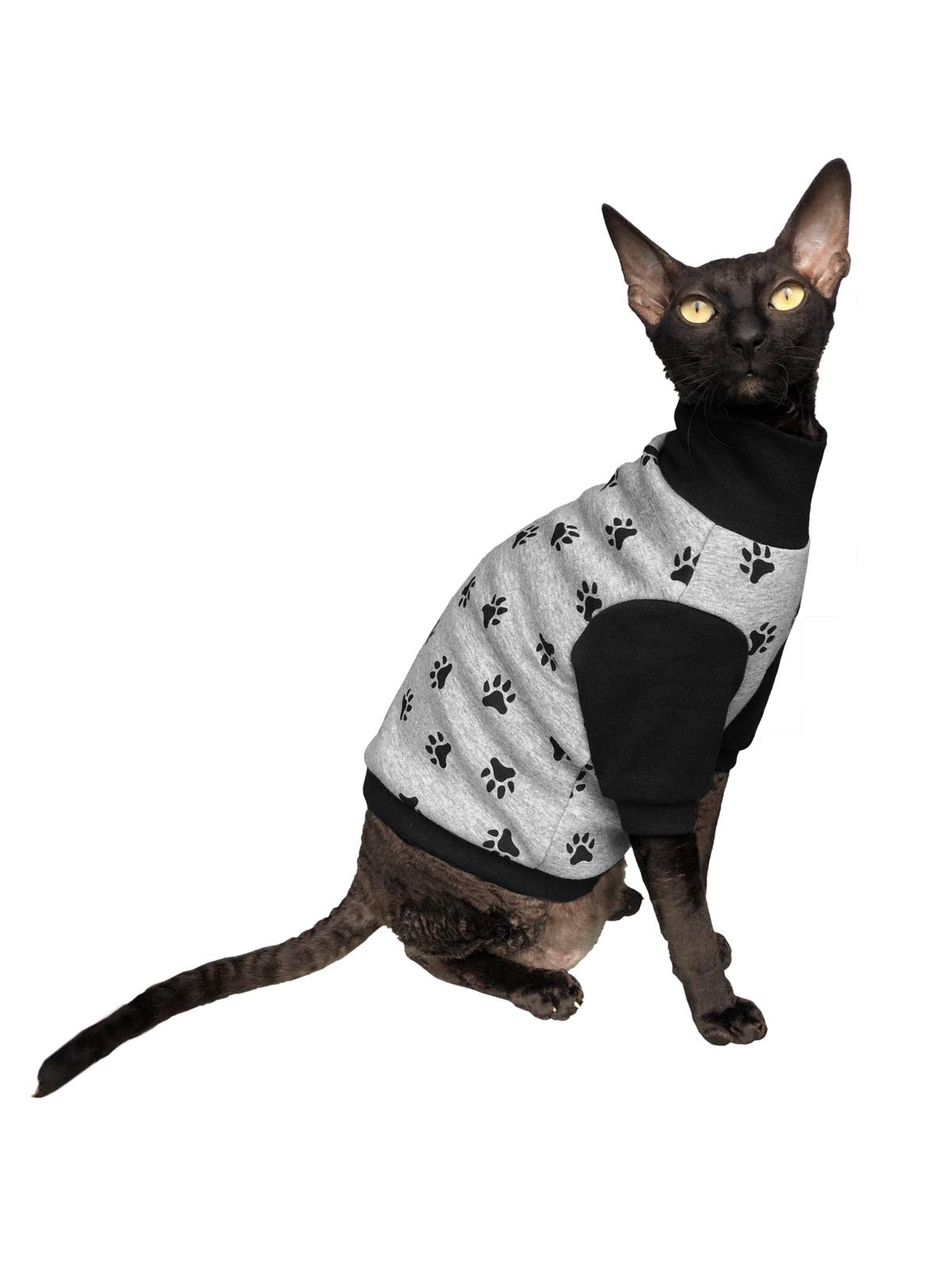HappyPaws Winter Sweater for Sphynx Cats - Soft & Warm Hairless Cat Clothes Size L - Cozy Outfit for Indoor & Outdoor Winter Adventures
