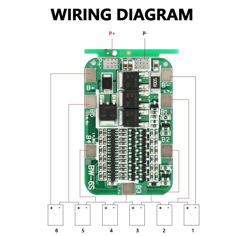 6S 15A 22V 24V Lithium Battery Charging Board PCB Module - Li-ion Battery Protection Circuit for DIY Power Banks, E-Bikes & Solar Energy Storage Systems