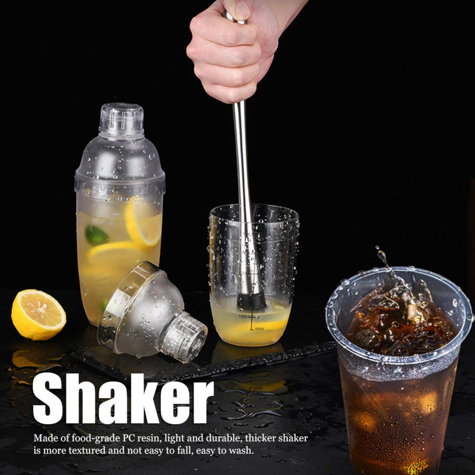700ml Plastic Shaker Cup with Scale - Multi-Purpose Mixing Bottle for Protein Shakes, Cocktails, Juice & Wine - Perfect for Home, Gym & Travel