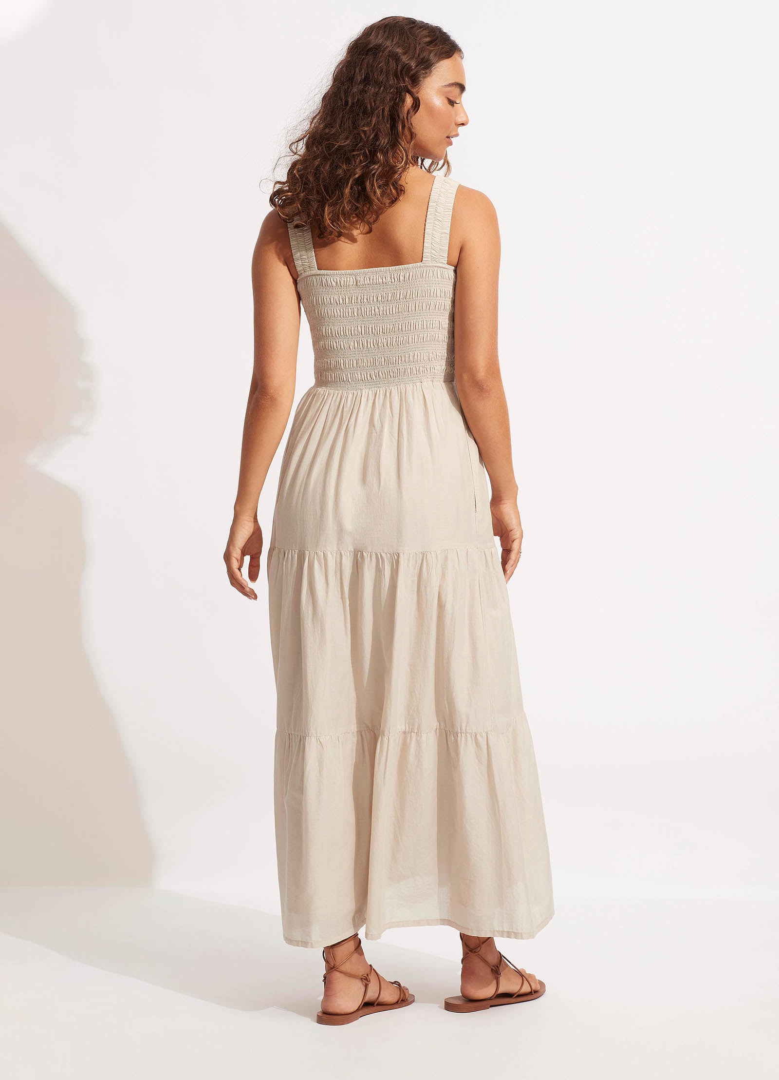 Faithful Midi Dress - Natural Cotton Flowy Boho Summer Dress for Women | Perfect for Beach Vacations, Date Nights & Casual Outings