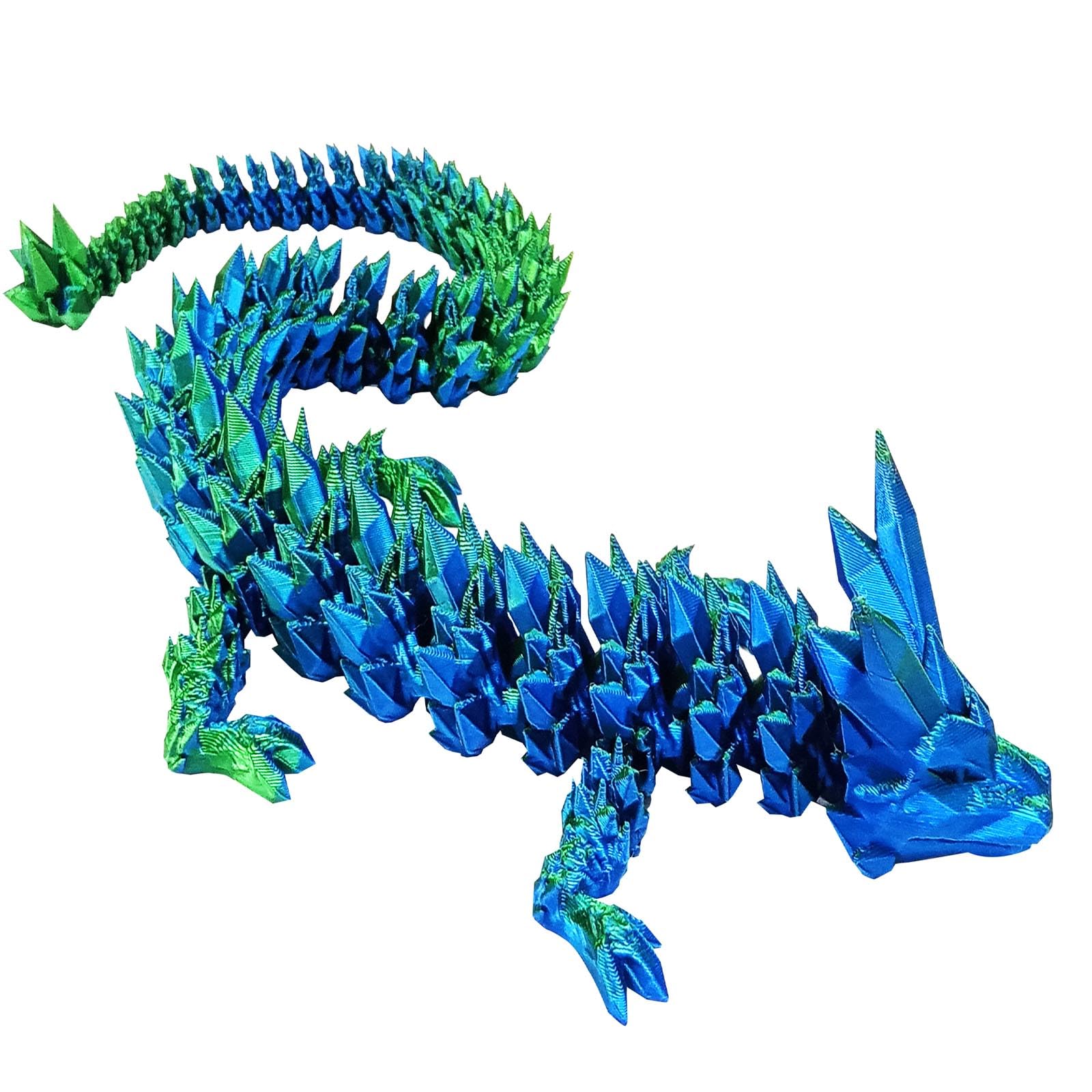3D Printed Dragon Egg Fidget Toy - Articulated Dragon Desk Decor for Autism & ADHD Relief (Cyanine) - Easter Gift Idea