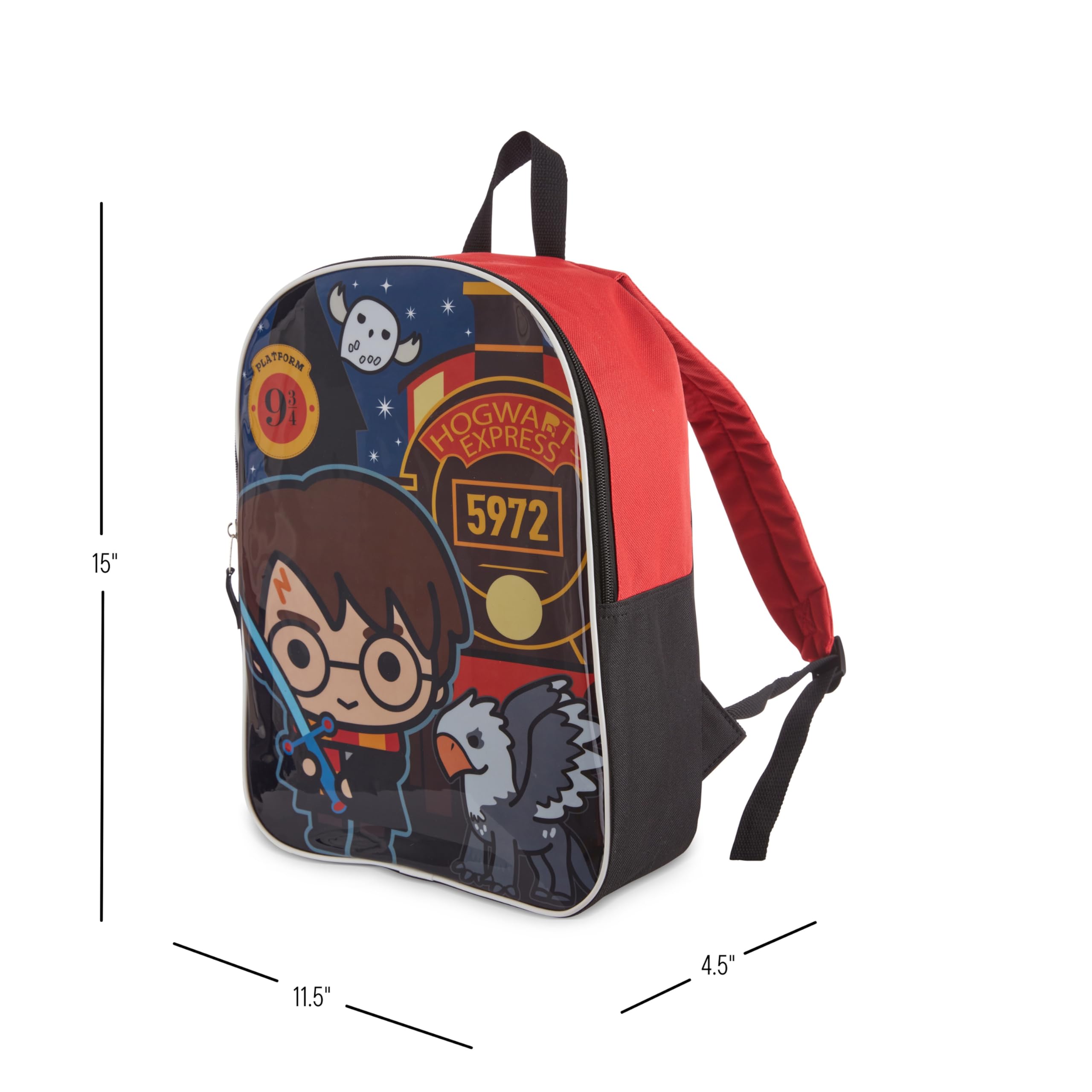 Harry Potter Backpack for Kids - 15 Inch School Bag with Zippered Front Pocket, Durable Travel Backpack for Boys & Girls - Perfect for School, Travel & Daily Use