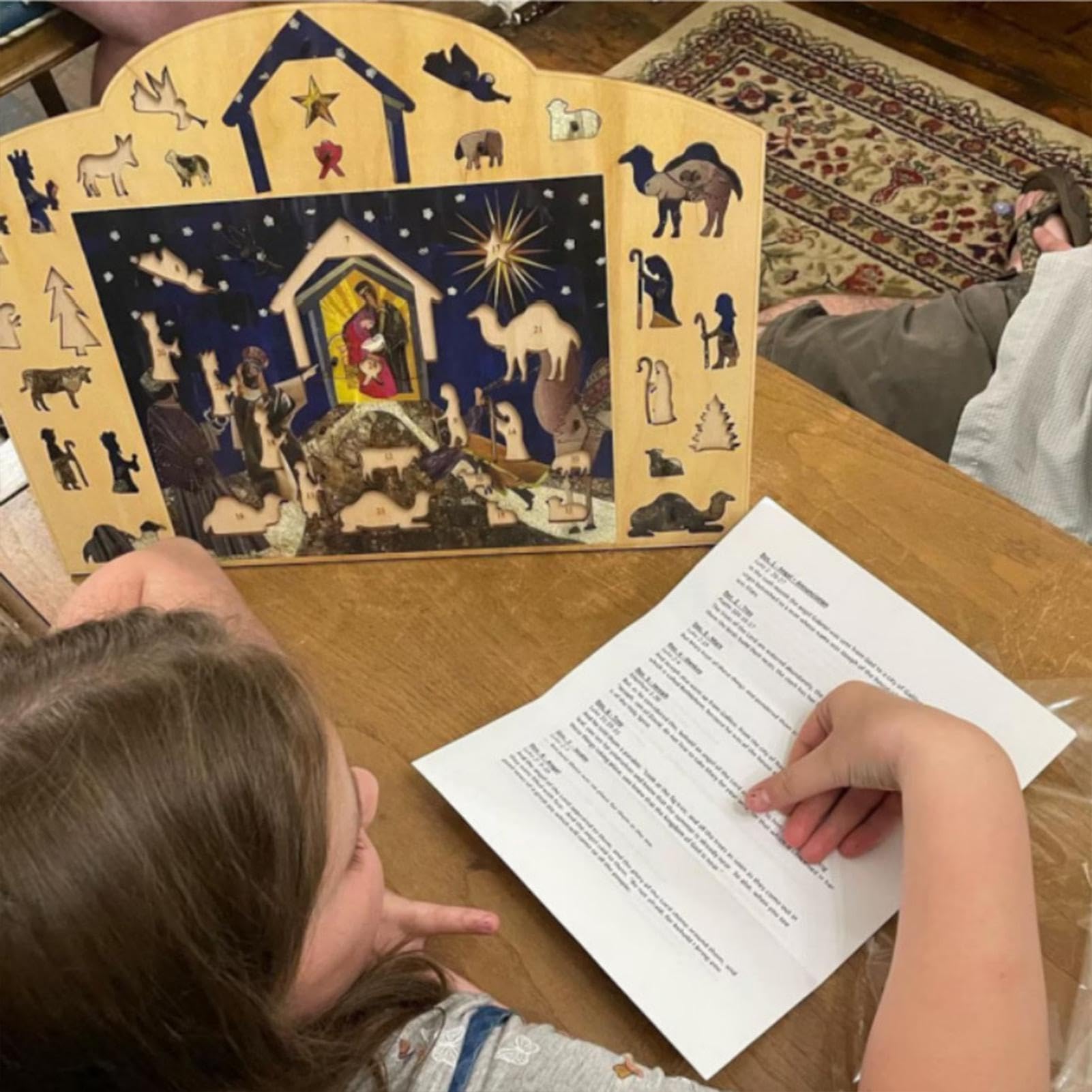Family Fun Advent Calendar Puzzle - Wooden Christmas Countdown Puzzle for Home Decor | 2024 Nativity Advent Calendar | Perfect for Holiday Decorations, Family Game Nights & Christmas Countdown Activities