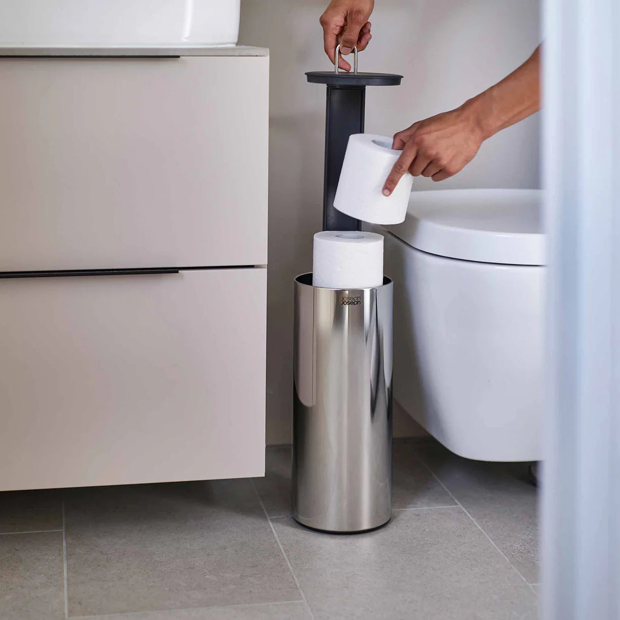 Premium Stainless Steel Hidden Toilet Paper Holder - Modern Bathroom Organizer for Home & Hotel Use