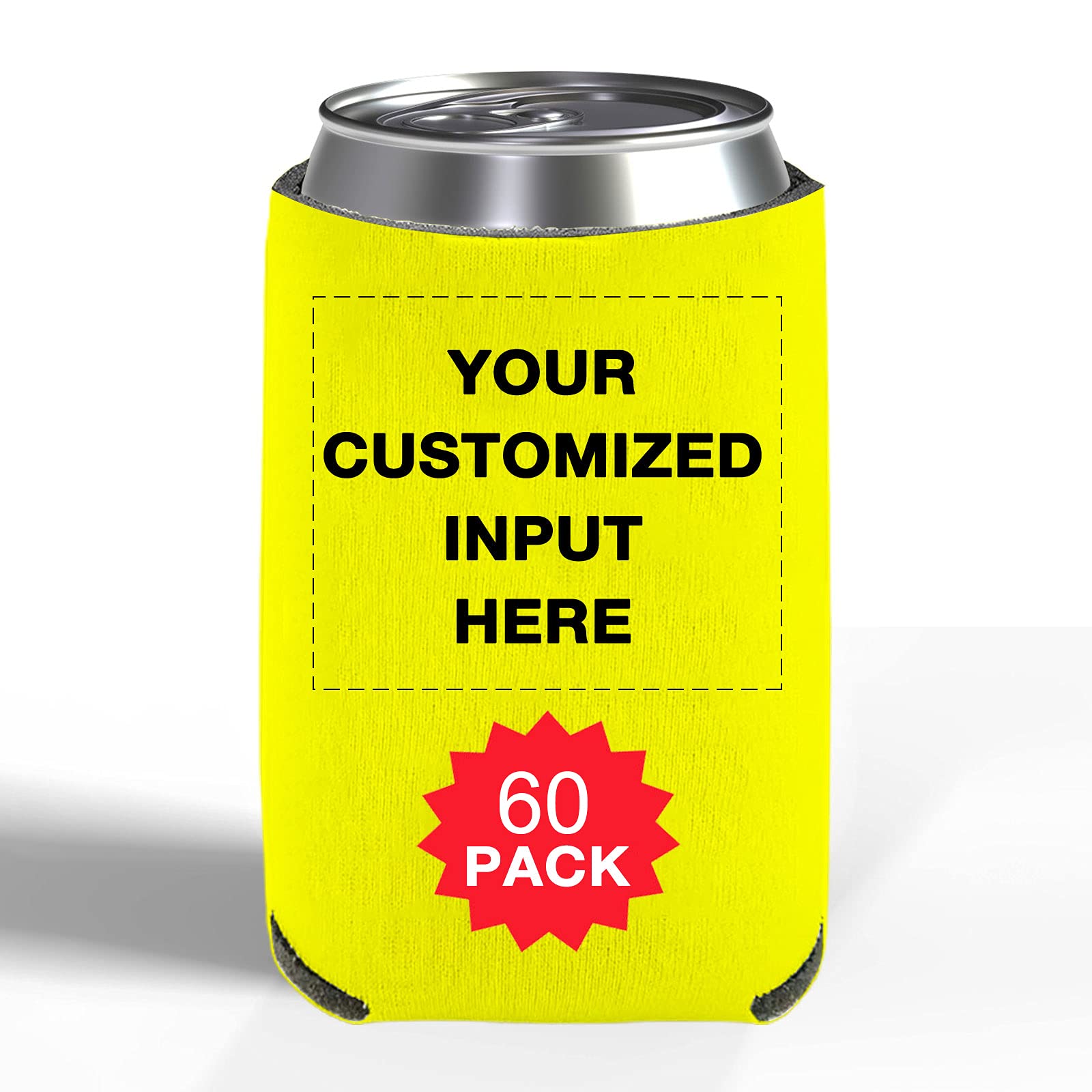 Custom Photo & Logo Beer Can Coolers - 60pcs Bulk Personalized Can Sleeves for Wedding Favors, Fishing Trips & Picnics | Keep Drinks Cold at Parties & Outdoor Events