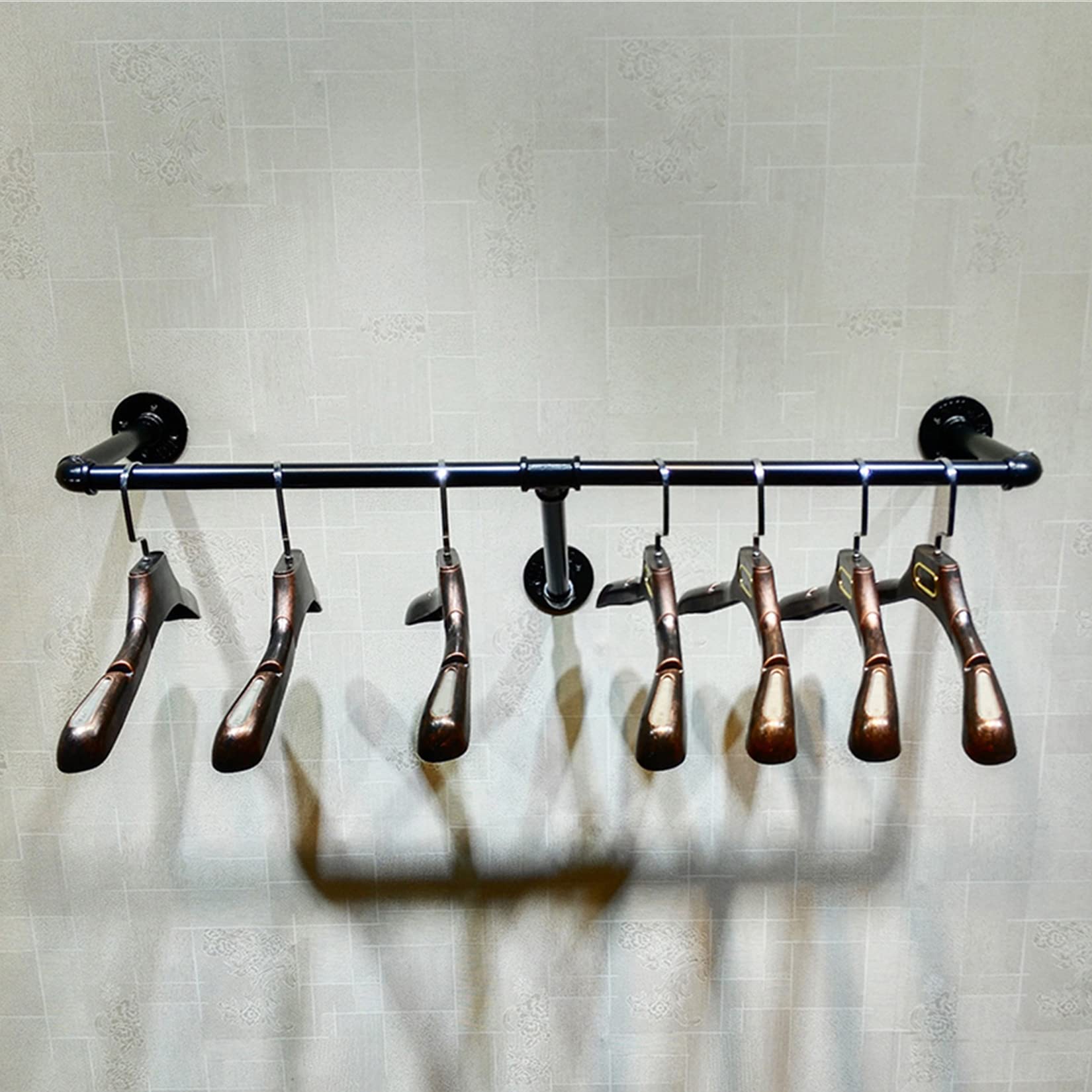 Vintage Industrial Pipe Wall Mounted Towel & Clothing Rack - 59