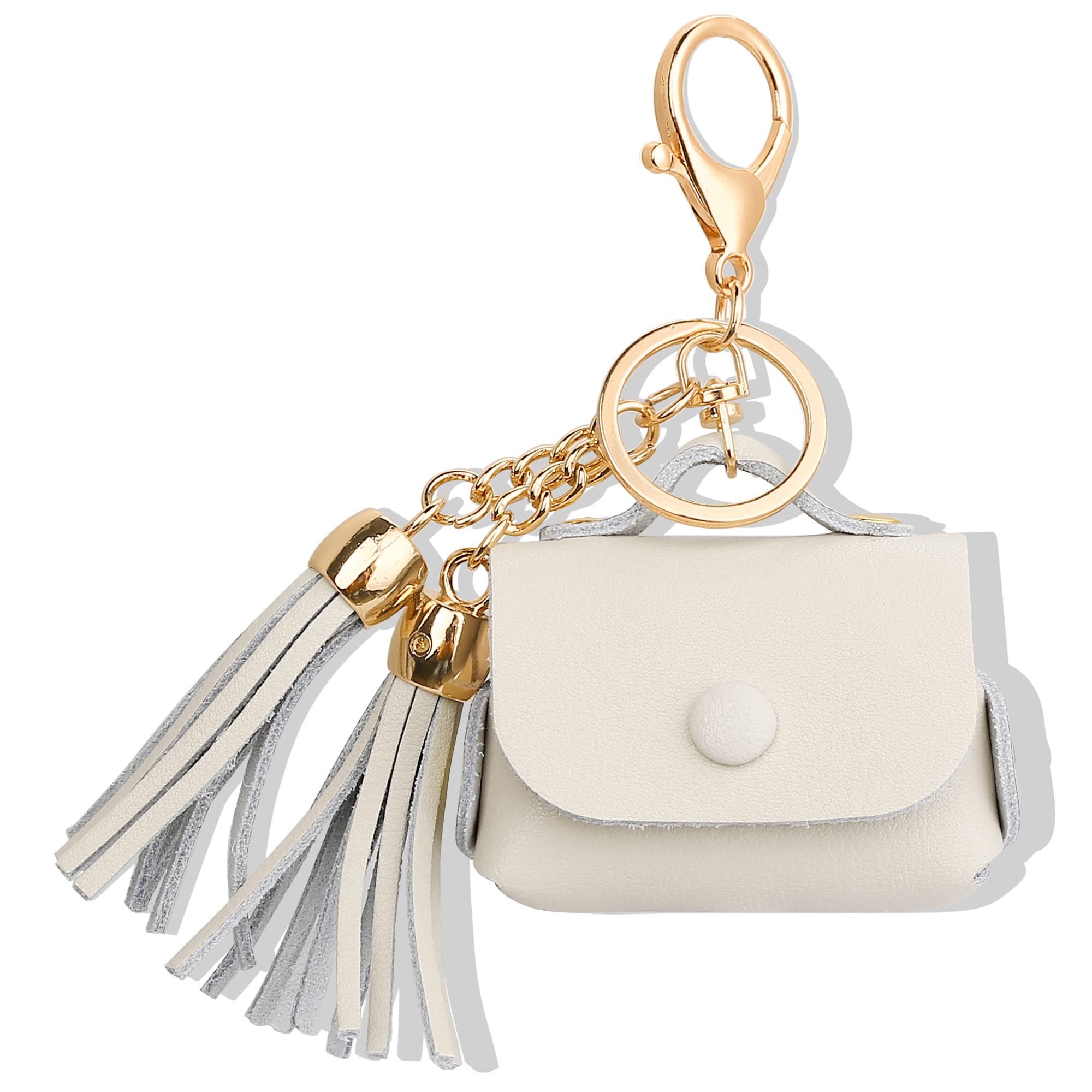 Genuine Leather AirPods Pro Charging Case Cover with Tassels - Compatible with AirPods Pro 1st (2019) & 2nd Gen (2022) - Beige | Stylish Protection for Daily Use, Travel & Gifts