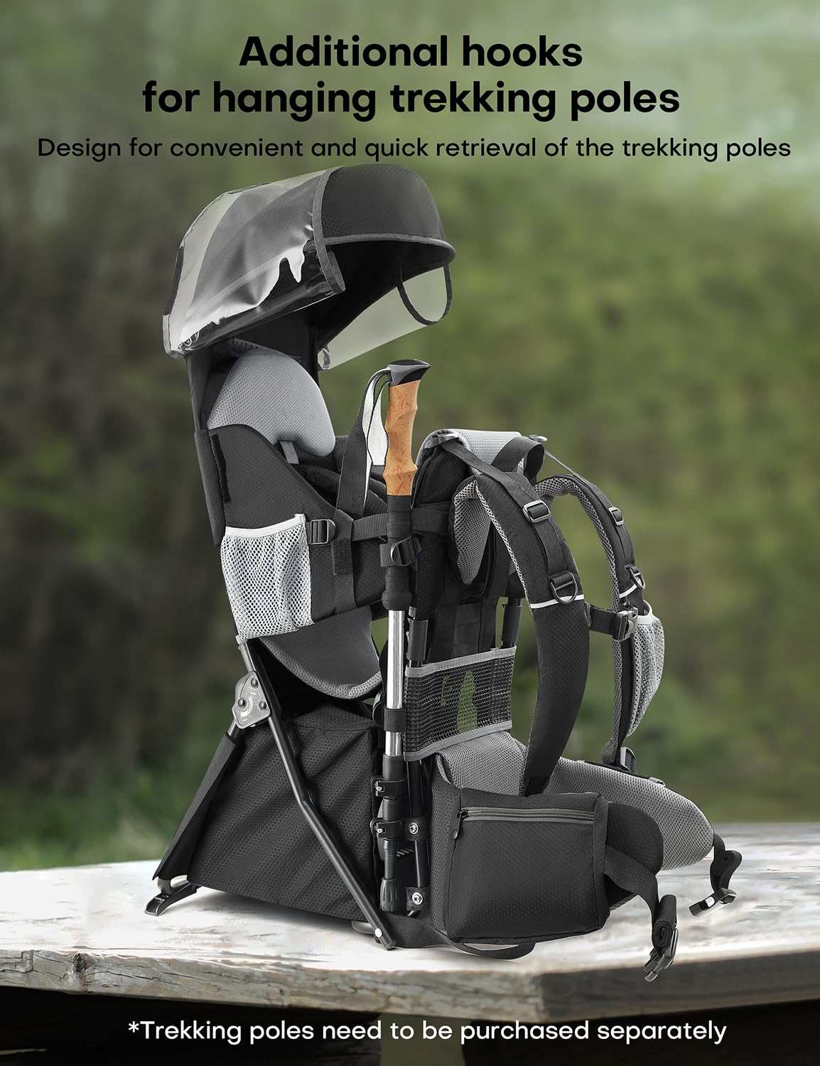 Besrey Baby Backpack Carrier - Ergonomic Toddler Hiking Carrier, Adjustable & Comfortable Child Carrier for Outdoor Adventures (Black) - Perfect for Hiking, Traveling, and Daily Walks with Your Little One