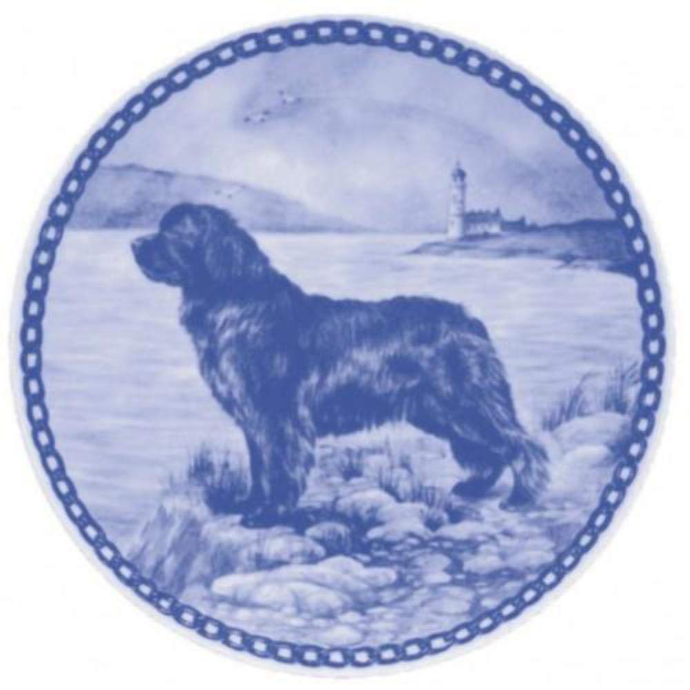 Premium Lekven European Porcelain Dog Plate - 7.61 Inch Newfoundland Design, High-Quality Pet Dish for Dog Lovers | Perfect for Special Occasions, Gift Giving & Decorative Tableware