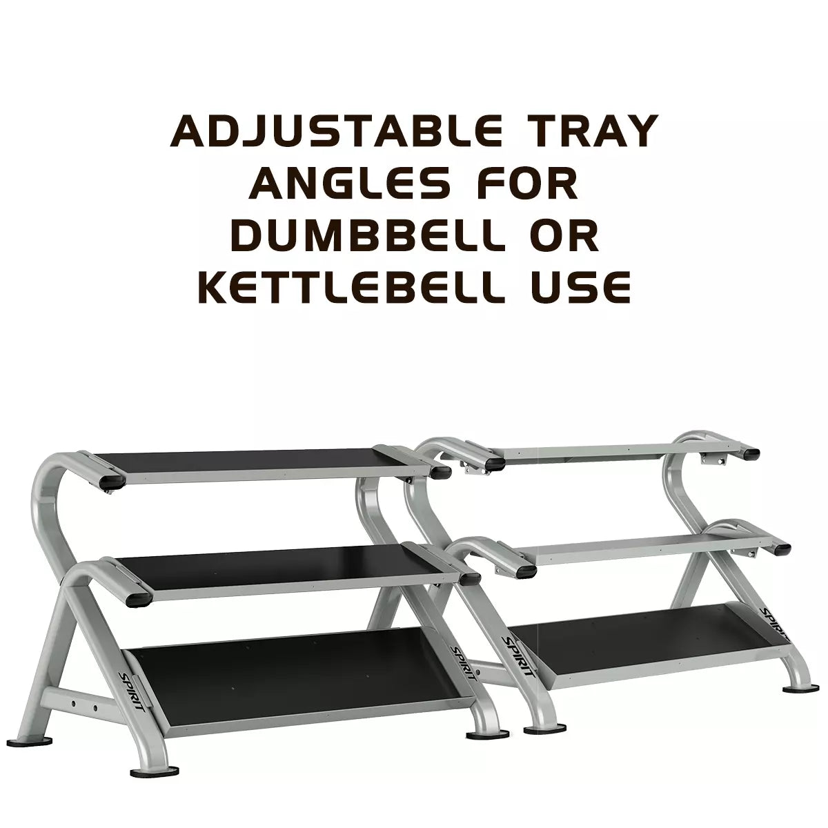Spirit 3-Tier Commercial Dumbbell Rack - Heavy Duty Gym Equipment for Weight Storage | Perfect for Home Gyms, Fitness Studios & Commercial Workout Spaces