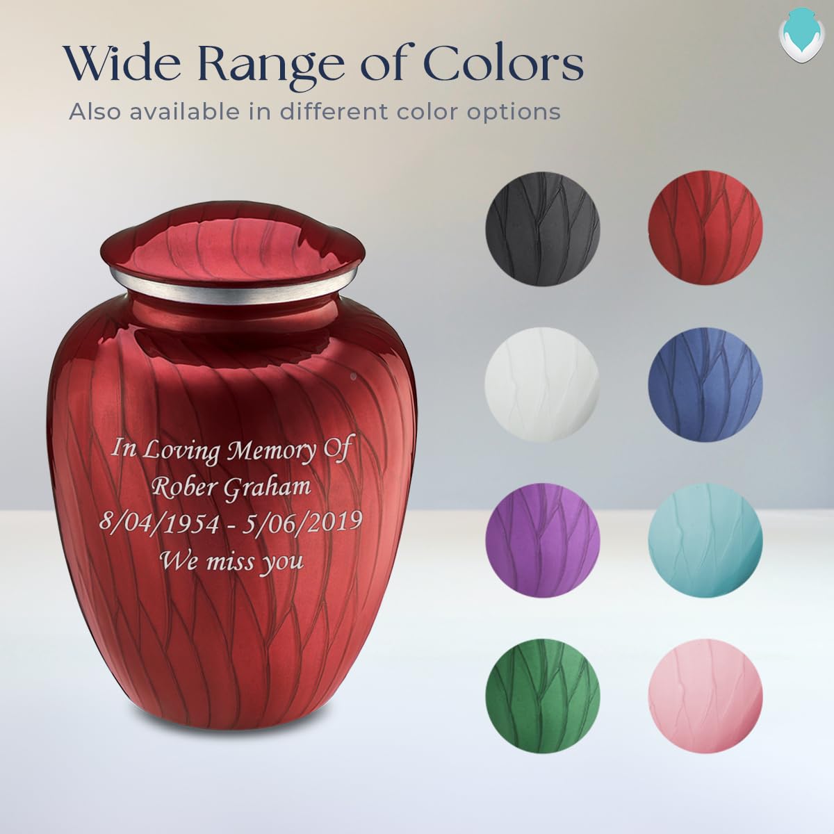 Premium Personalized Cremation Urns for Ashes - Large Pearl Candy Red Funeral Urn for Adults with Double-Side Engraving (Holds 200 lbs) | Memorial Keepsake for Home Display or Burial Ceremony