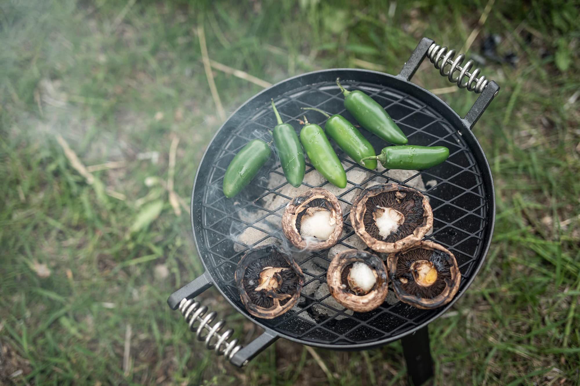 Barebones All-in-One Cast Iron Grill and Dutch Oven - Heavy Duty Outdoor Cooking Set for Camping, Backpacking, Picnics & BBQ - Perfect for Grilling, Stewing, Baking Over Campfire or Stove