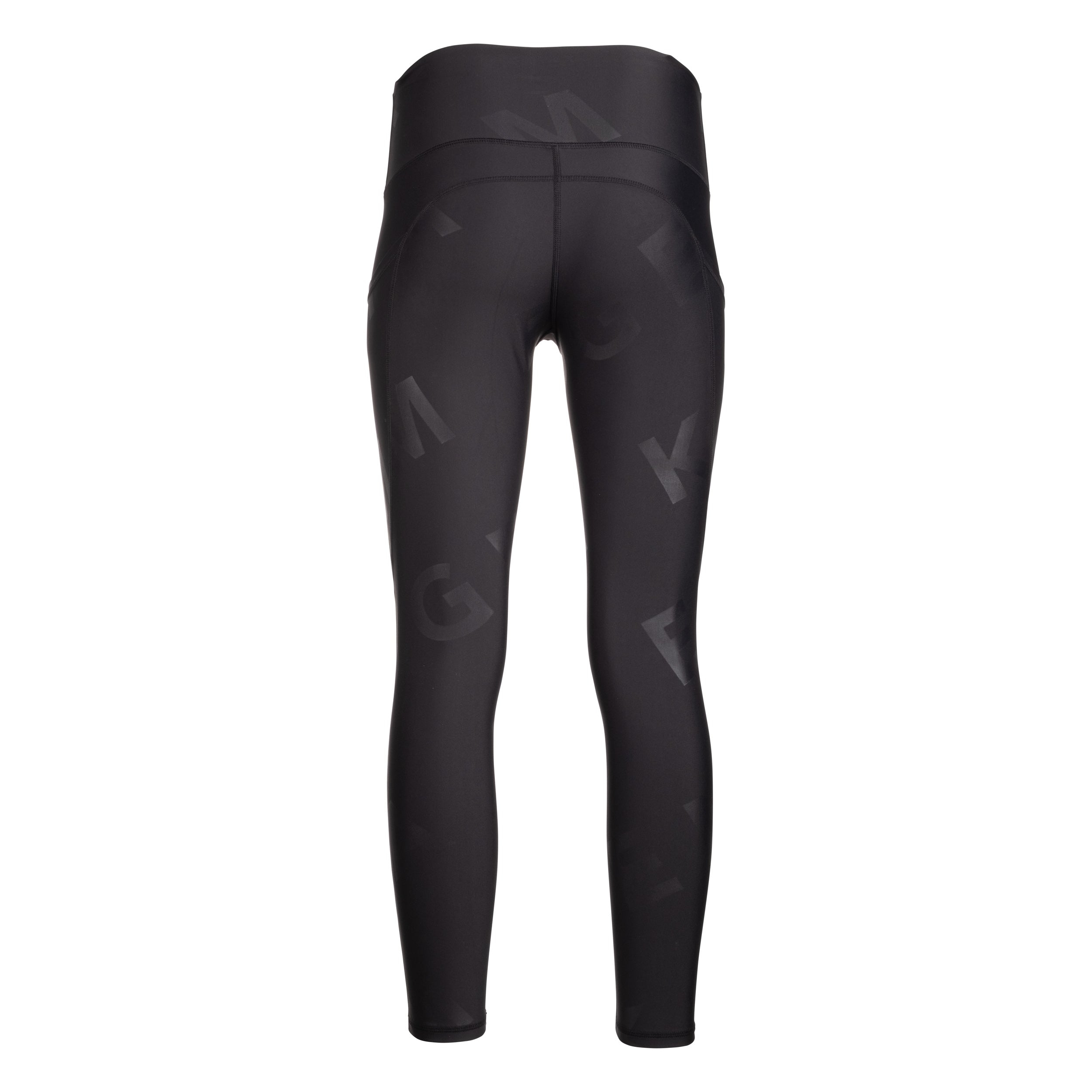 Angelique Logo Embossed High Waist Yoga Pants - Women's Workout Leggings for Gym, Running & Lounge Wear