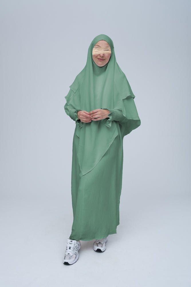 Elegant Mint Green Prayer Gown for Women - Lightweight & Breathable Islamic Prayer Dress for Umrah, Hajj, or Daily Salah - Perfect for Mosque Worship & Religious Ceremonies