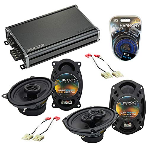 GMC Van (Full Size) 2010-2014 OEM Speaker Replacement Bundle - Harmony Audio Compatible Speakers & CXA360.4 Amplifier - Premium Car Audio Upgrade for Enhanced Sound Quality - Perfect for Road Trips, Commuting, and Music Lovers