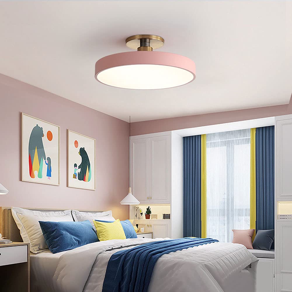 Nordic LED Ceiling Light - Modern Round Flush Mount Lighting Fixture with Remote Control, Ultra Thin Design for Bedroom, Living Room, Kitchen & Office | Energy Efficient Dimmable Ambient Lighting