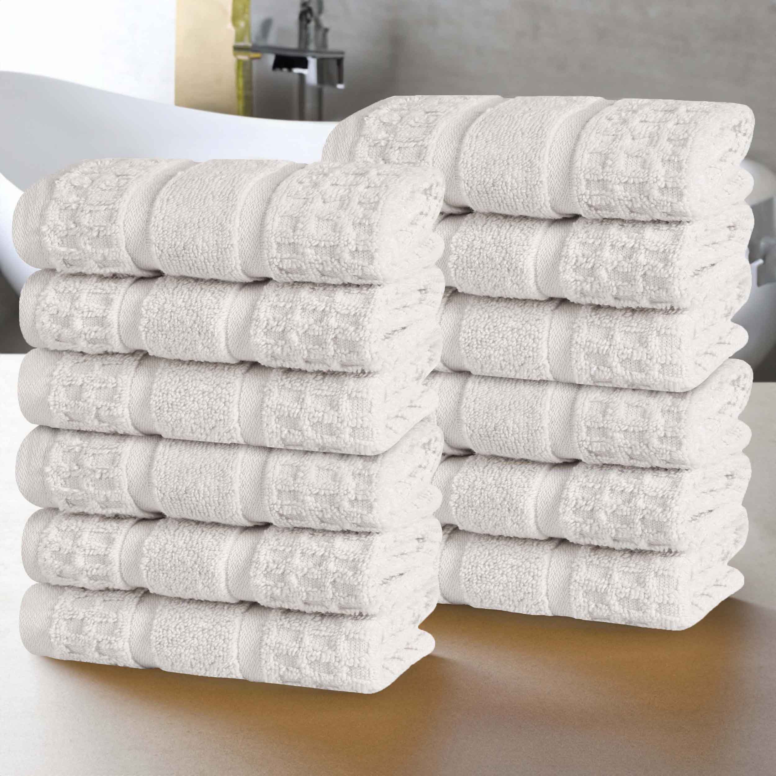 12-Pack Zero Twist Cotton Waffle Honeycomb Face Towels | Ultra Soft & Absorbent | Perfect for Spa, Gym, Travel & Daily Skincare Routine