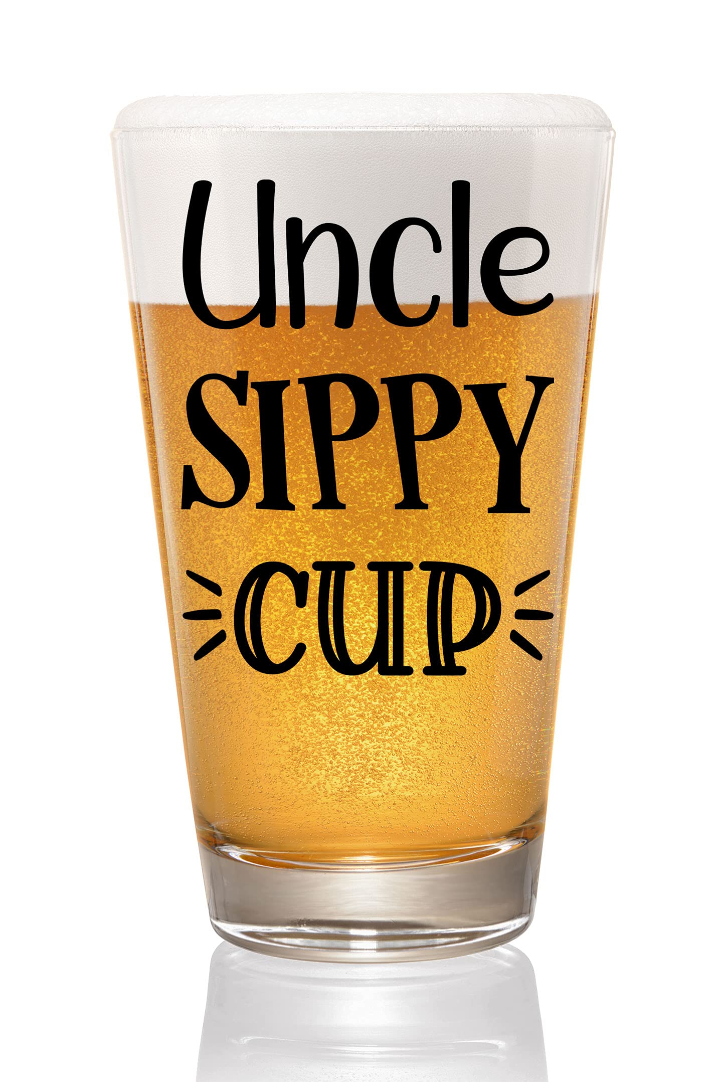 PREZZY Funny Father’s Day Beer Glass - Novelty Uncle’s Sippy Cup & Dad Gifts for Men - Unique Birthday, Christmas & Anniversary Present for Husband, Daddy & New Dads - Perfect for BBQs, Parties & Relaxing at Home