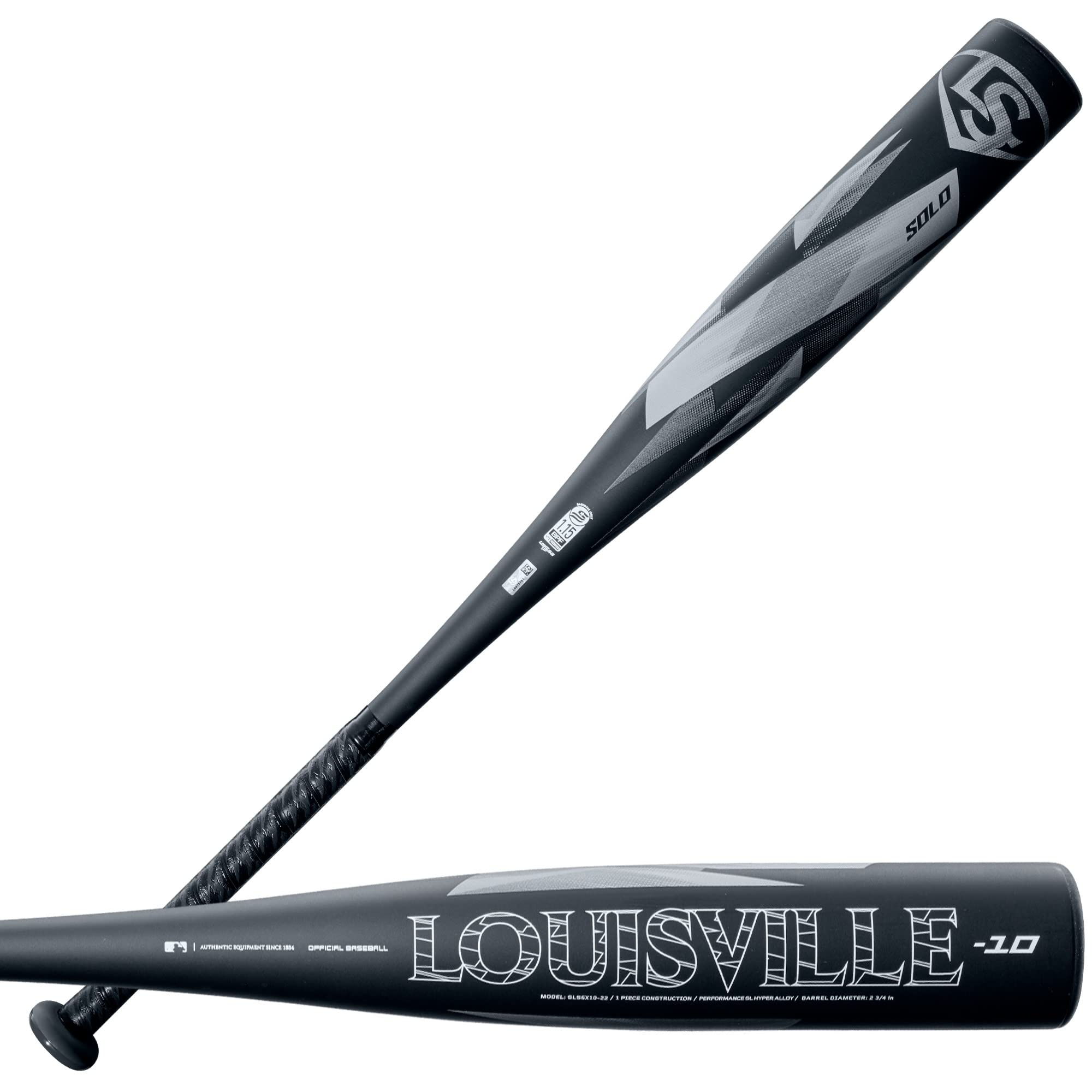 Louisville Slugger 2022 Solo USSSA Youth Baseball Bat -10 -8 -5 Drop Weight | Lightweight Aluminum Alloy Bat for Kids & Teens | Perfect for Little League, Travel Ball & Youth Baseball Practice