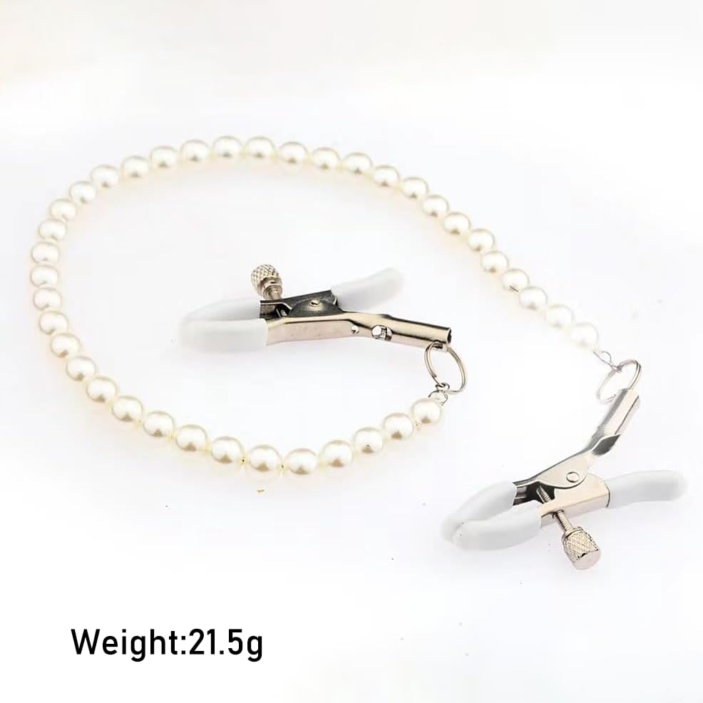 2pcs Adjustable Pressure Pearl Body Chains Necklace - 316L Stainless Steel Non-Piercing Body Clips for Women & Men | Perfect for Music Festivals, Beach Parties, and Boho Fashion Accessories