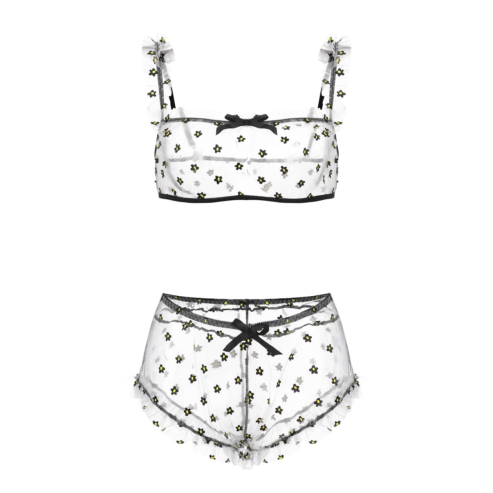 Lace Embroidery Bralette - Comfortable Polyester Bralette for Women, Sleepwear, Loungewear & Bridal Wear - Perfect for Home, Travel & Wedding Dress Storage
