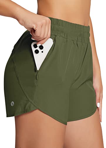 BALEAF Women's 4 Inch Running Shorts with Zipper Pockets - Quick Dry Lightweight Athletic Shorts with Liner for Workout, Gym, Sports & Summer Activities - Perfect for Jogging, Yoga, and Outdoor Fitness