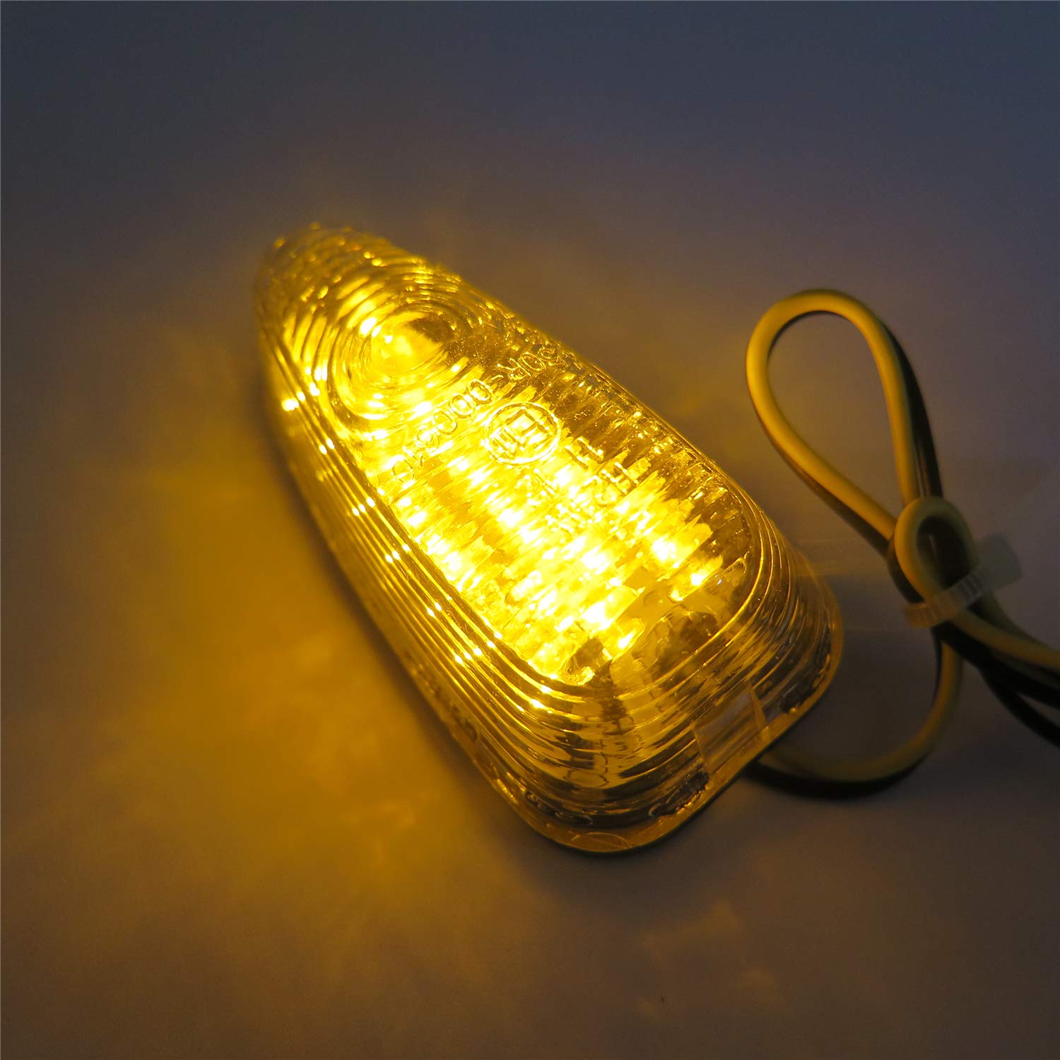 Universal LED Turn Signal Lights - Clear Flush Mount Motorcycle Blinkers for Harley, Honda, Kawasaki - Waterproof, Durable Bike Indicators for Night Riding & Safety Enhancement