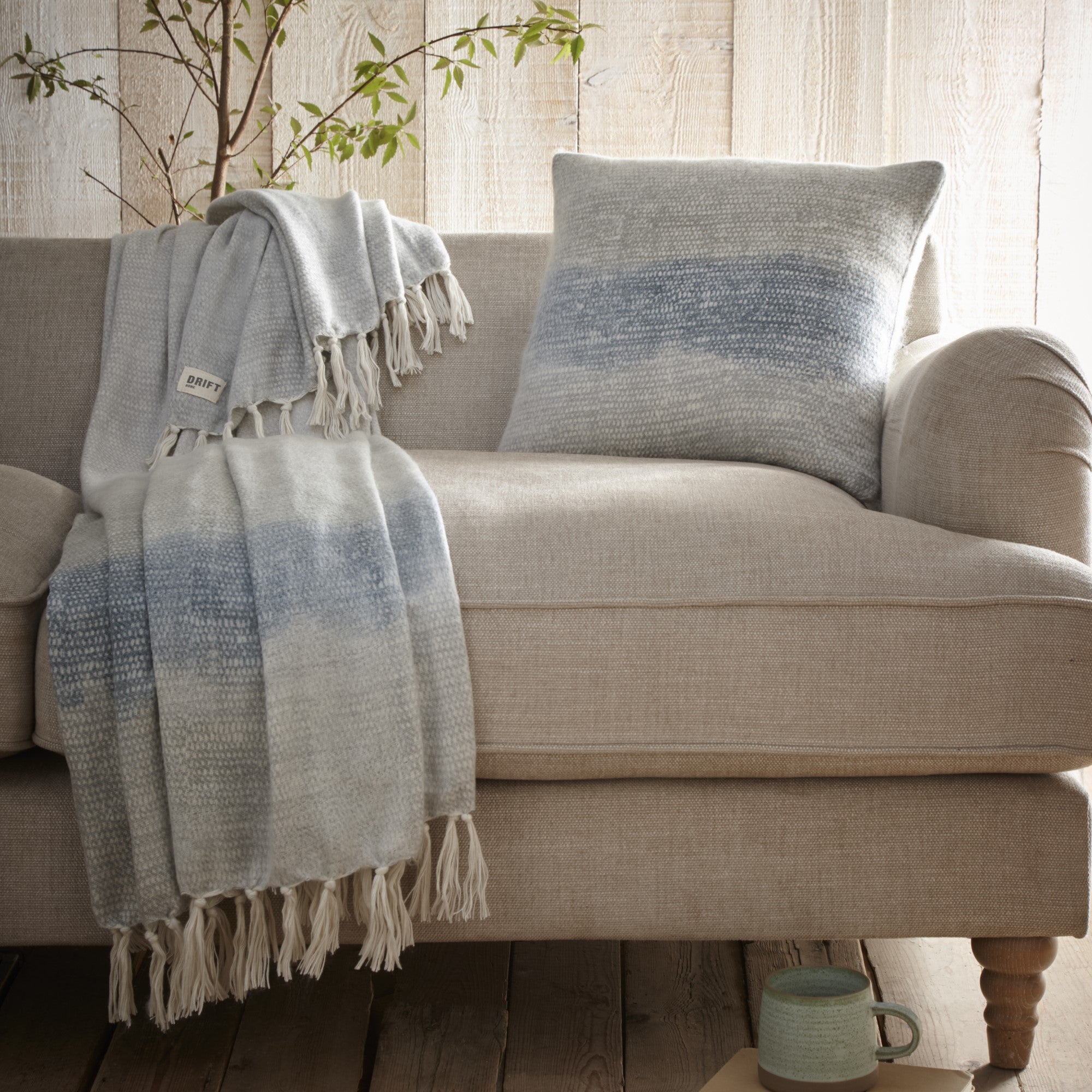 Drift Home Bretton Cushion - Soft Green Throw Pillow for Sofa, Bed & Home Decor - Perfect for Living Room, Bedroom & Outdoor Furniture