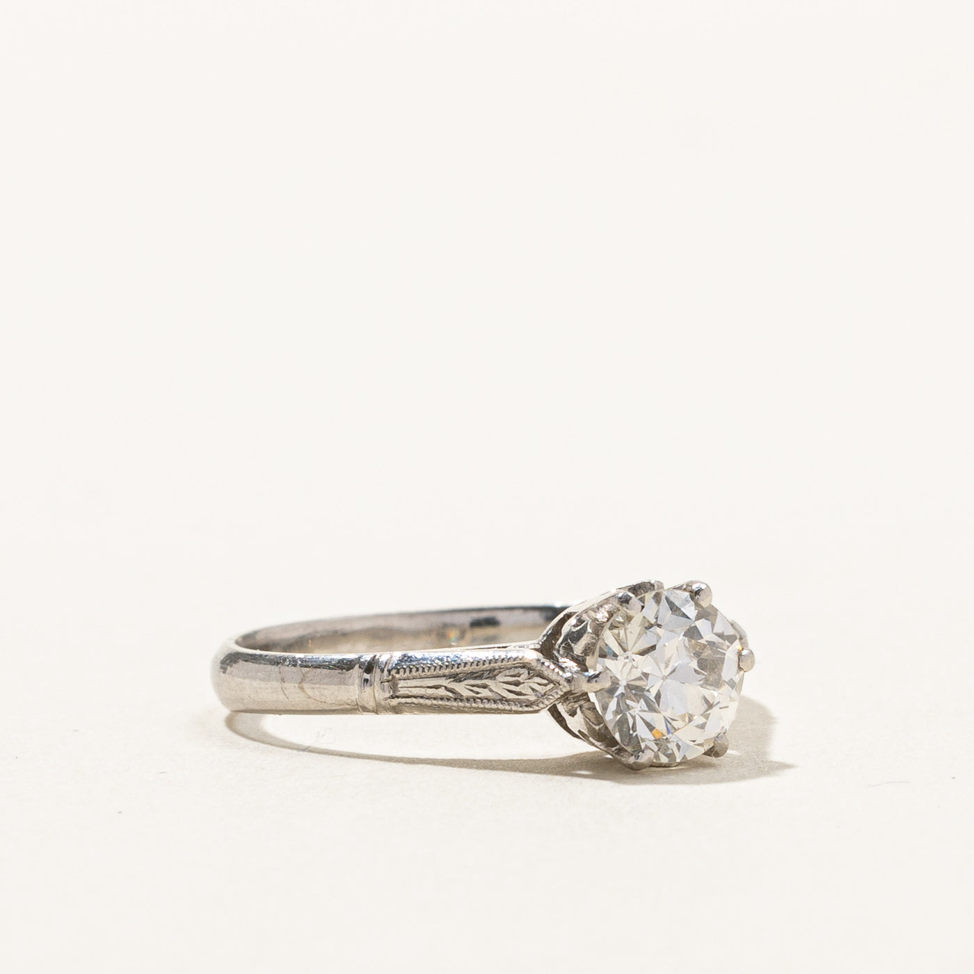 Antique Old European Cut Diamond Engagement Ring 0.87ct SI2 L Size 6.5 - Vintage Wedding Ring for Proposal, Anniversary & Special Occasions