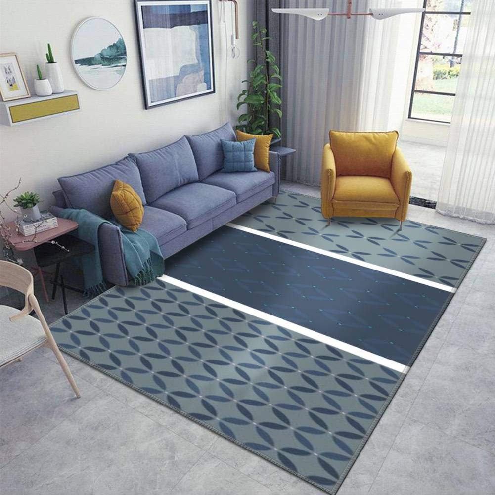 Non-Slip Circular Area Rug Pad Set - 70s Vintage Seamless Pattern, Thickened Doormat for Living Room, Entryway, Indoor & Outdoor Use - Perfect for Boho Home Decor, Yoga Space, and Cozy Reading Nooks