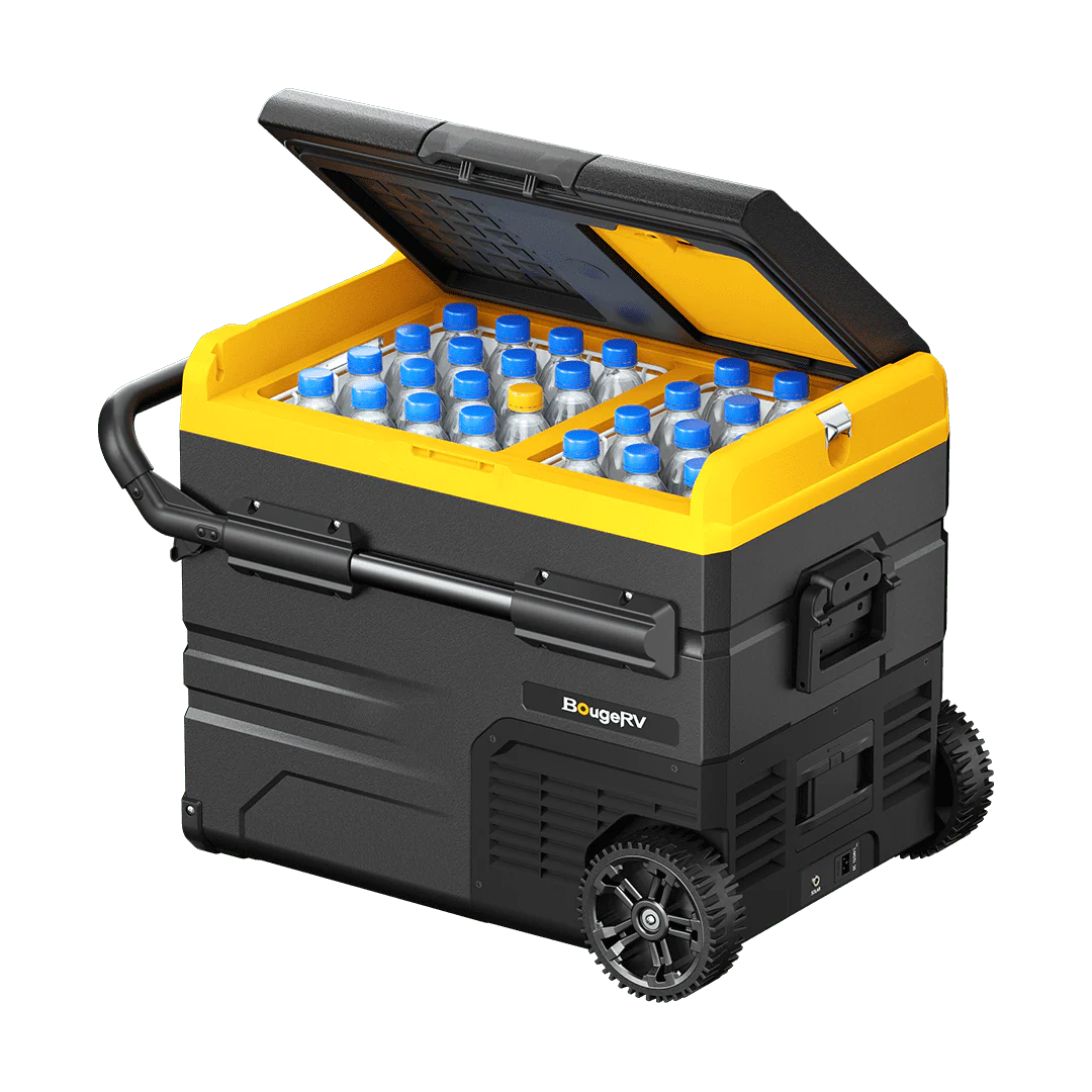 BougeRV CR45 48 Quart Dual Zone 12V Portable Fridge Freezer for Car, RV, Camping & Outdoor Adventures - Compact Electric Cooler for Road Trips, Tailgating & Off-Grid Living