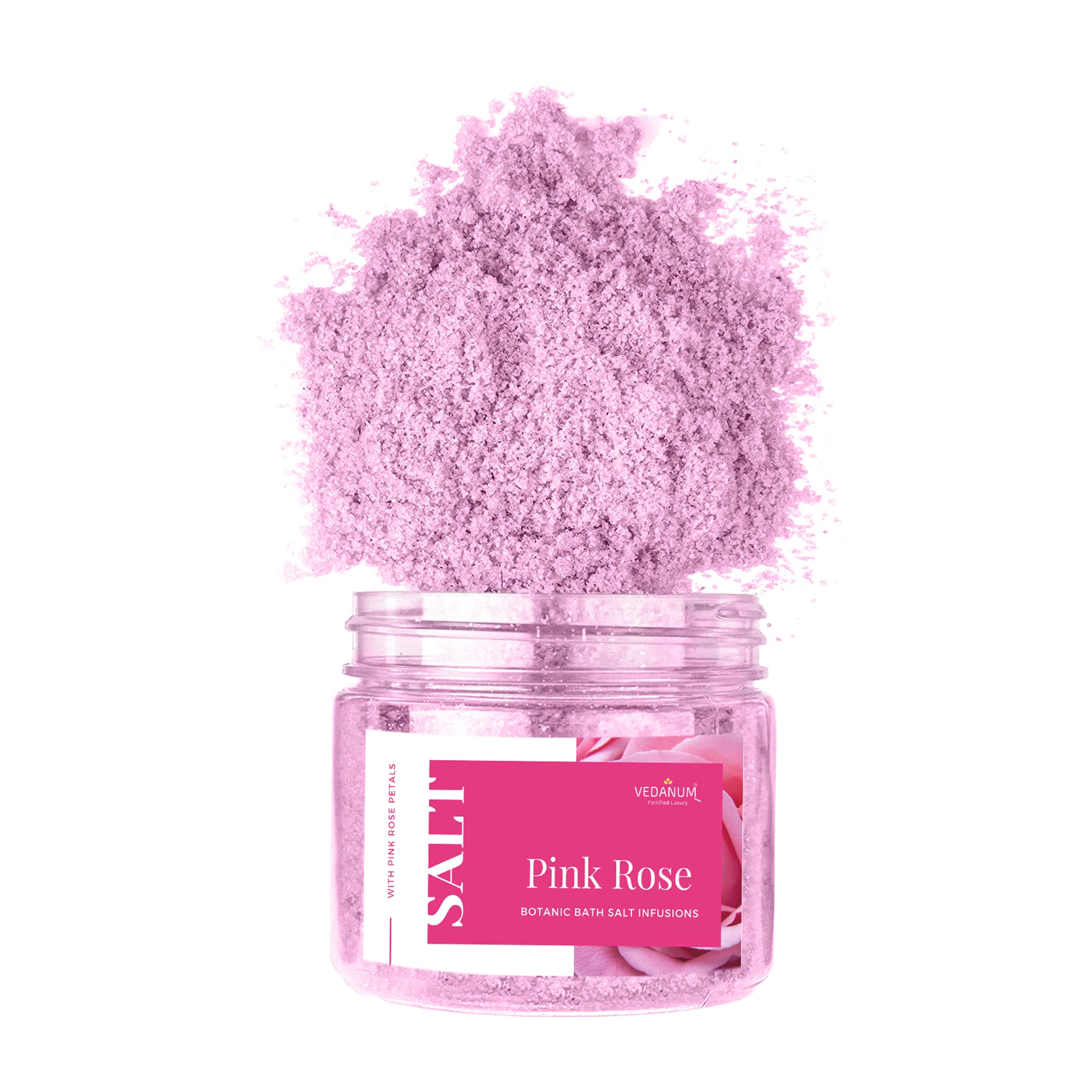 Premium Aromatic Rose & Geranium Bath Salt for Skin Nourishment, Relaxation, Foot Massage & Pain Relief - 200g Jar - Perfect for Spa Nights, Stress Relief & Aromatherapy at Home