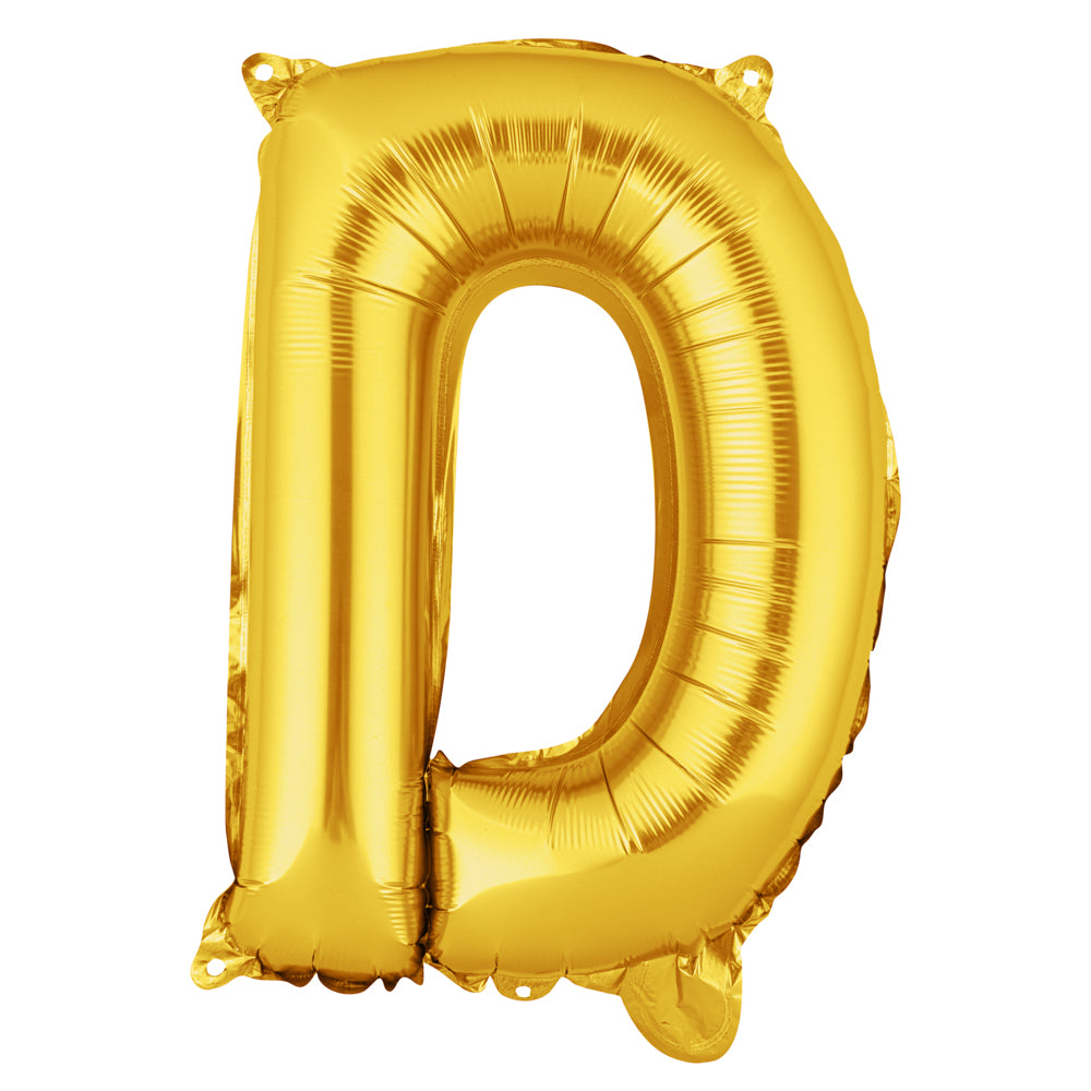 Balloonify Gold Mylar Letter D Balloon - 16 Inch Large Foil Alphabet Balloon for Birthday Party Decorations, Baby Showers, Graduation Celebrations & Special Events (1 Count)