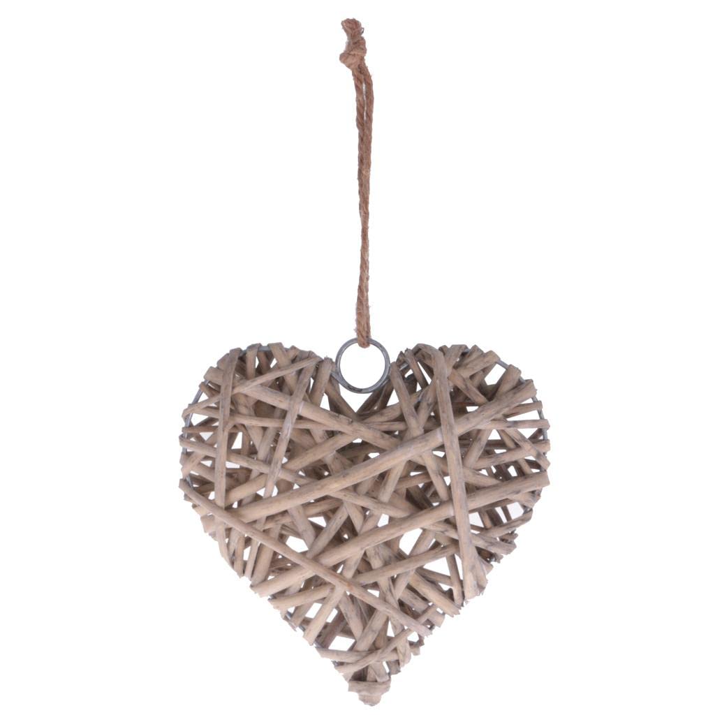 Shabby Chic Wicker Wreath - Round, Heart & Star Shapes for Home Wall Decor, Wedding & Party Hanging Ornaments | Perfect for Farmhouse, Boho & Rustic Interior Design