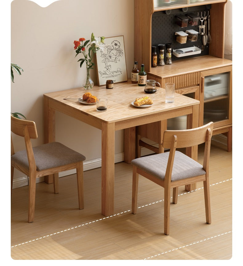 Solid Oak Wood Square Dining Table - Rustic Farmhouse Style for Kitchen, Dining Room & Small Spaces | Durable & Stylish Home Furniture