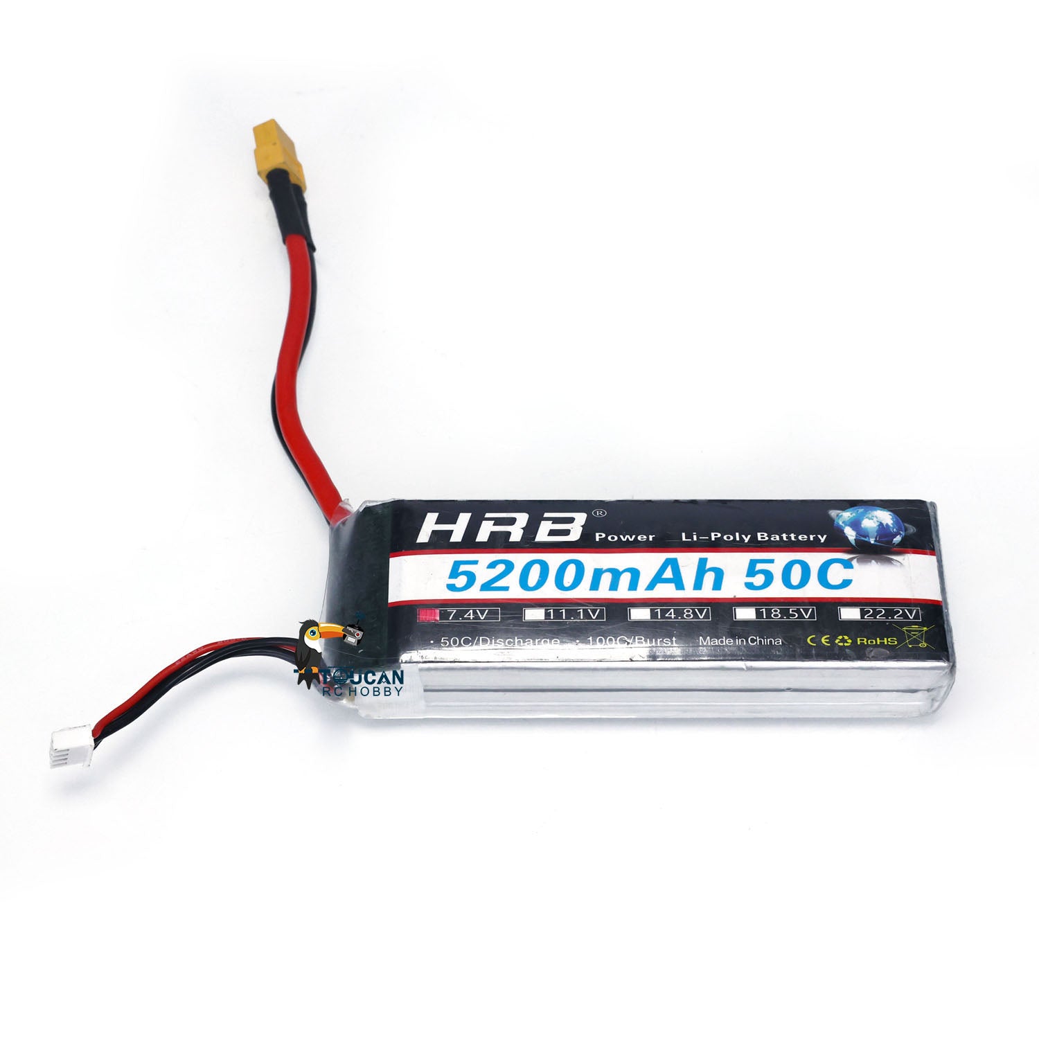 7.4V 2S 5200mAh LiPo Battery for RC Hydraulic Excavator, Tractor Truck & Construction Vehicles - Compatible with TAMIYA Dumper Loader - Fast US Shipping | Perfect for RC Construction Site Play & Competition Use