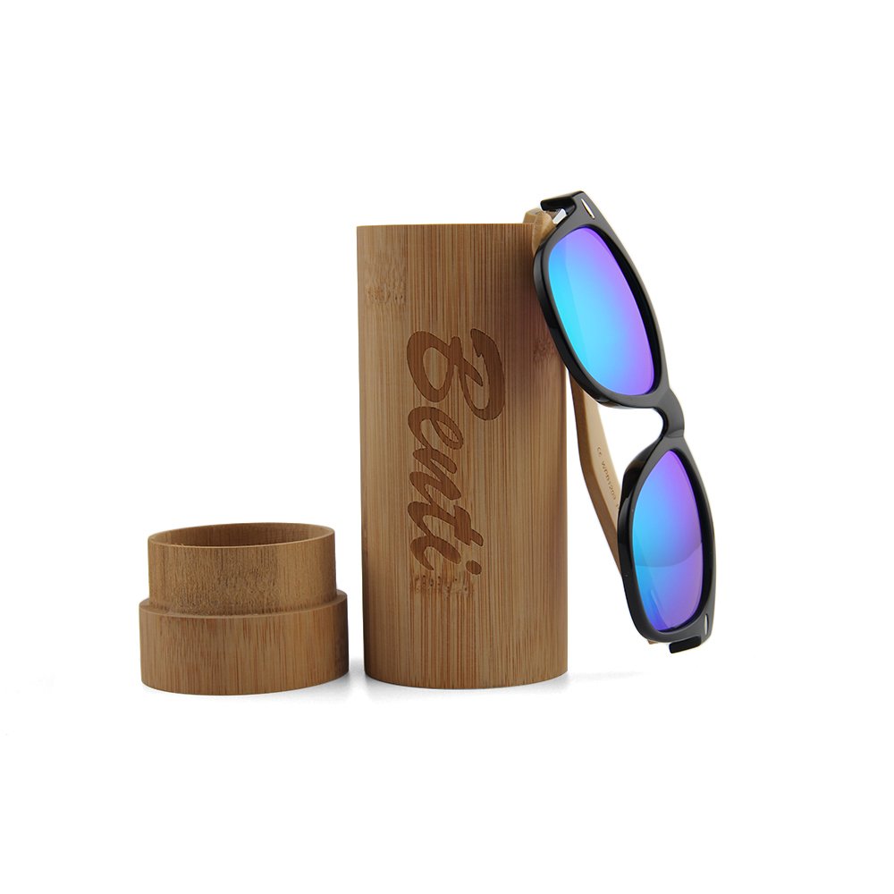 Stylish Wood Polarized Sunglasses for Men & Women - UV400 Protection Rectangular Frame - Perfect for Driving, Beach & Outdoor Activities