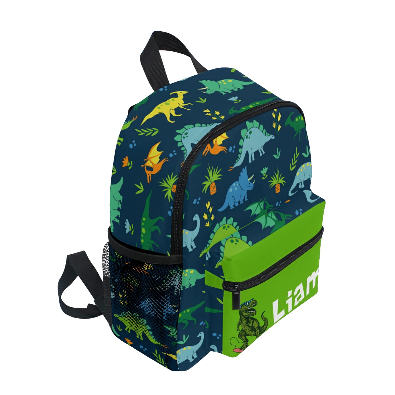 Custom Green Dinosaur Kids Backpack with Adjustable Chest Strap - Personalized School Bag for Boys & Girls - Perfect for Preschool, Kindergarten & Daycare - Durable Toddler Bookbag for Outdoor Adventures & Daily Use