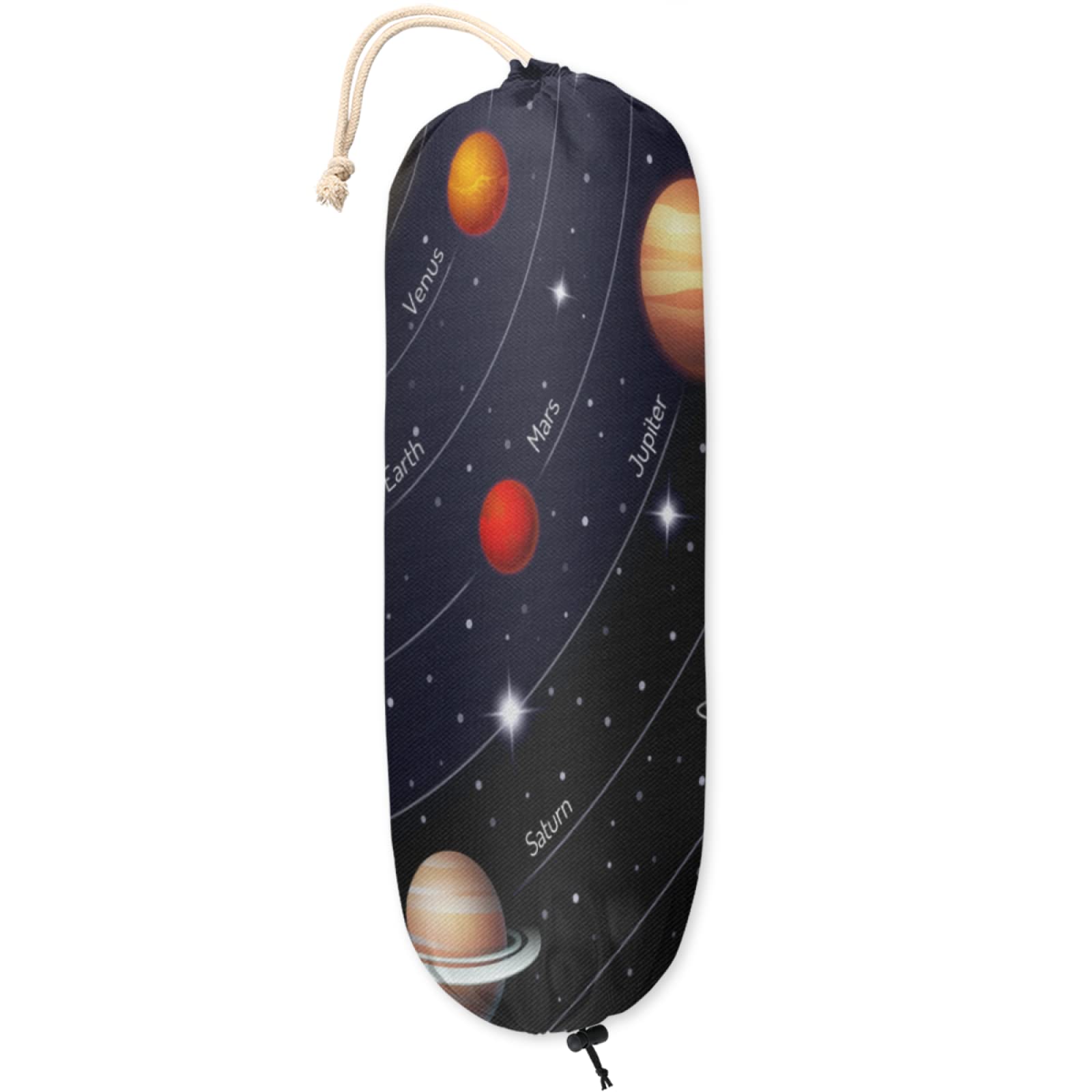 Galaxy Solar System Planet Plastic Bag Holder - Wall Mount Grocery Bag Dispenser Organizer for Kitchen & Home Decor | Washable Shopping Bag Storage | Perfect for Space-Themed Rooms & Eco-Friendly Homes
