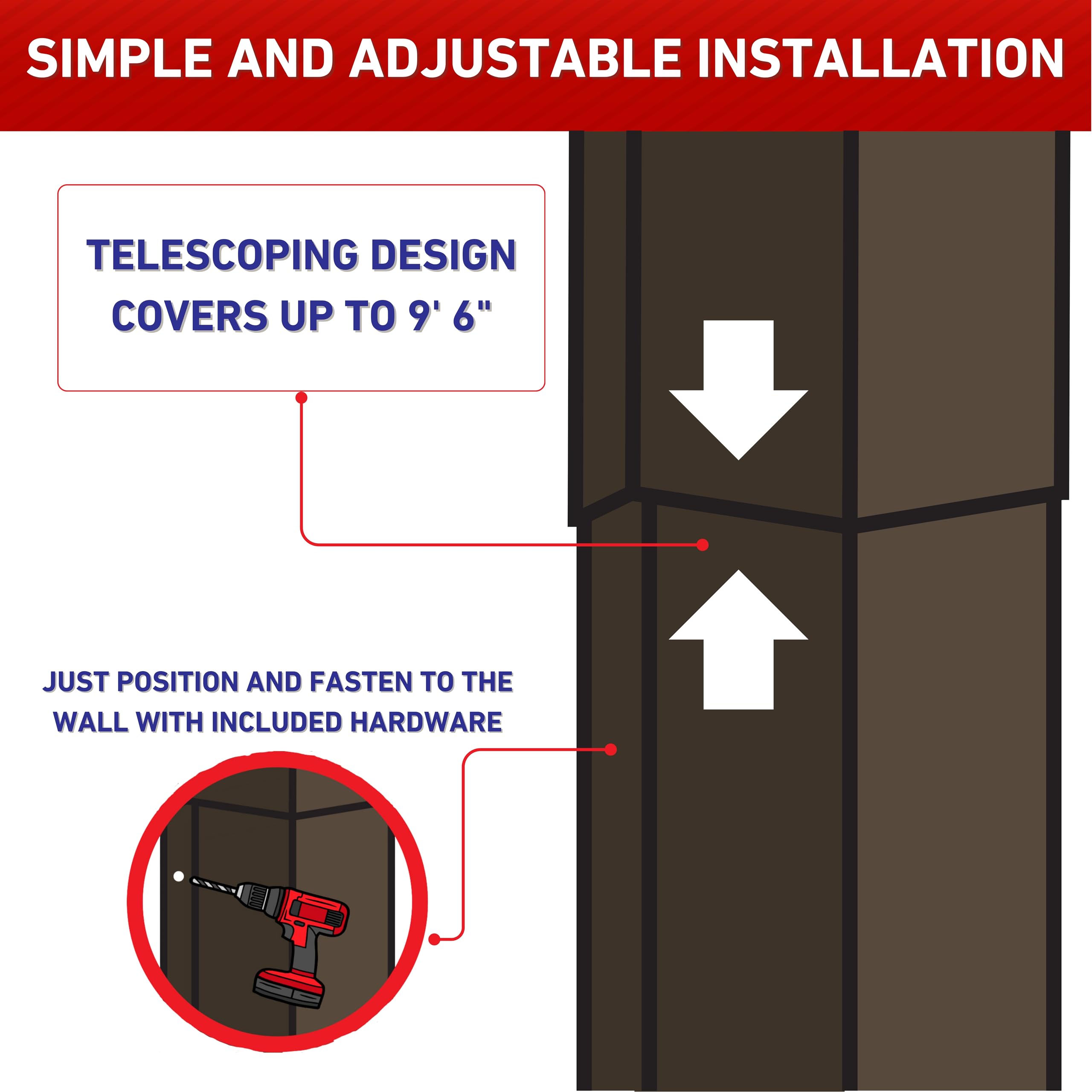 EAGLE 1 Metal Line Set Cover Kit for Mini Split & Central AC Heat Pump - 6x6 Charcoal Grey - Durable HVAC Protection for Indoor/Outdoor Installation