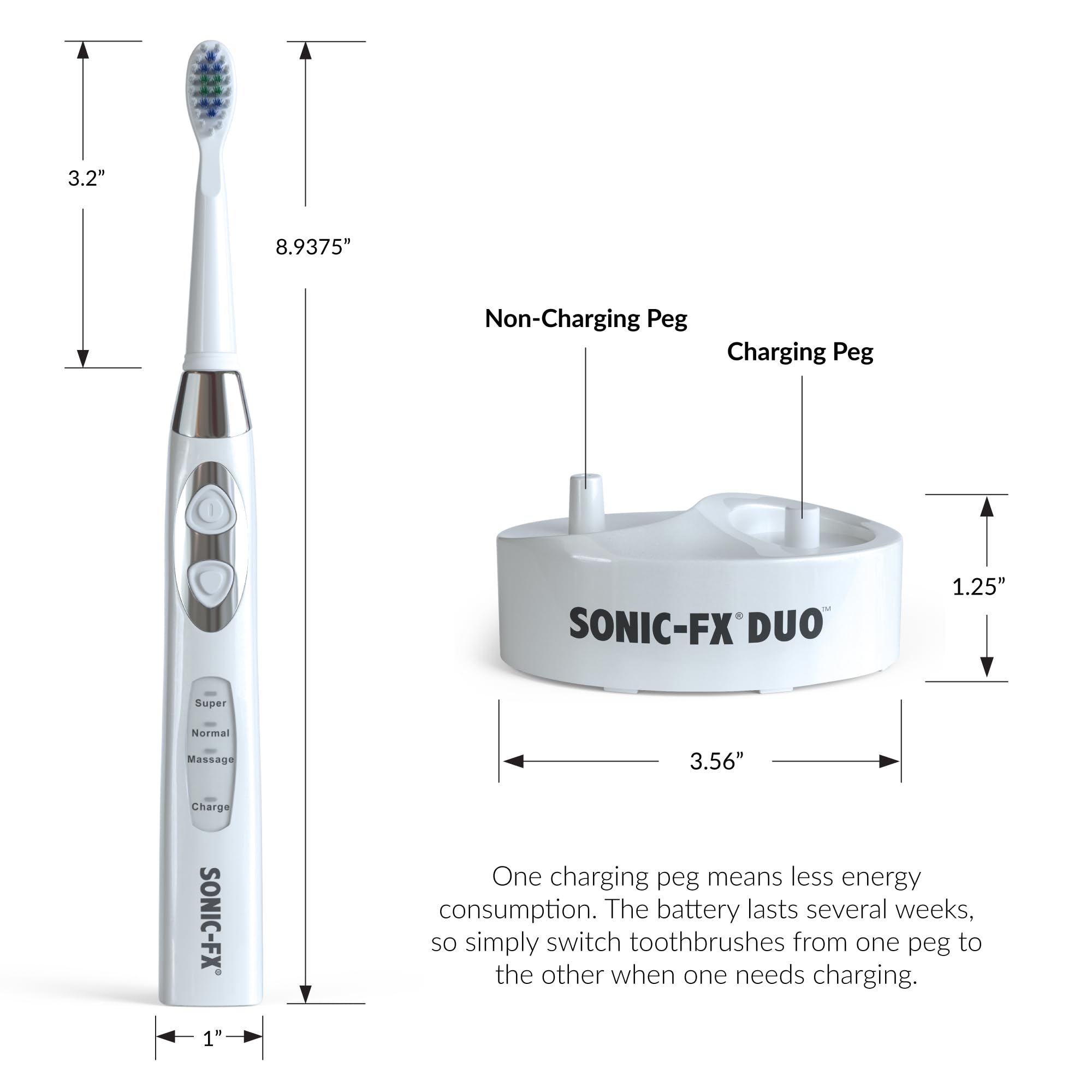 Rechargeable Electric Toothbrush Set for Adults & Kids - 14 Brush Heads, 3 Cleaning Modes, Smart Timer, Charging Dock - Dual Handle Toothbrush for Family Oral Care - Perfect for Travel & Home Use (White)