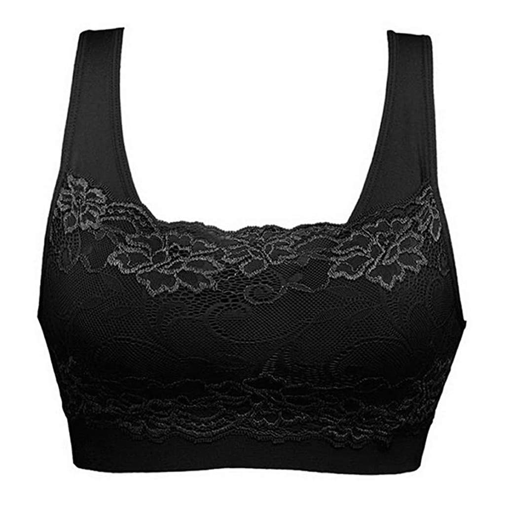 Women's Supportive Lace Sports Bra - Seamless Front Cover for Yoga, Running & Workouts