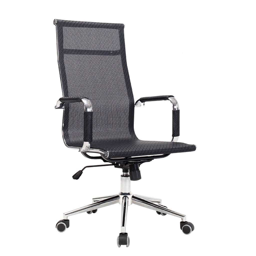 Ergonomic Mesh Office Chair - Modern Minimalist Computer Desk Chair with Swivel & Mid Back Support, Breathable for Comfort - Black with Rollers | Perfect for Home Office, Gaming & Conference Rooms