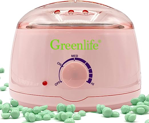 GreenLife® Professional Hair Removal Wax Warmer Kit - Portable Wax Heater for Smooth Skin at Home, Salon & Spa Use - Perfect for Face, Legs, Bikini & Body Hair Removal