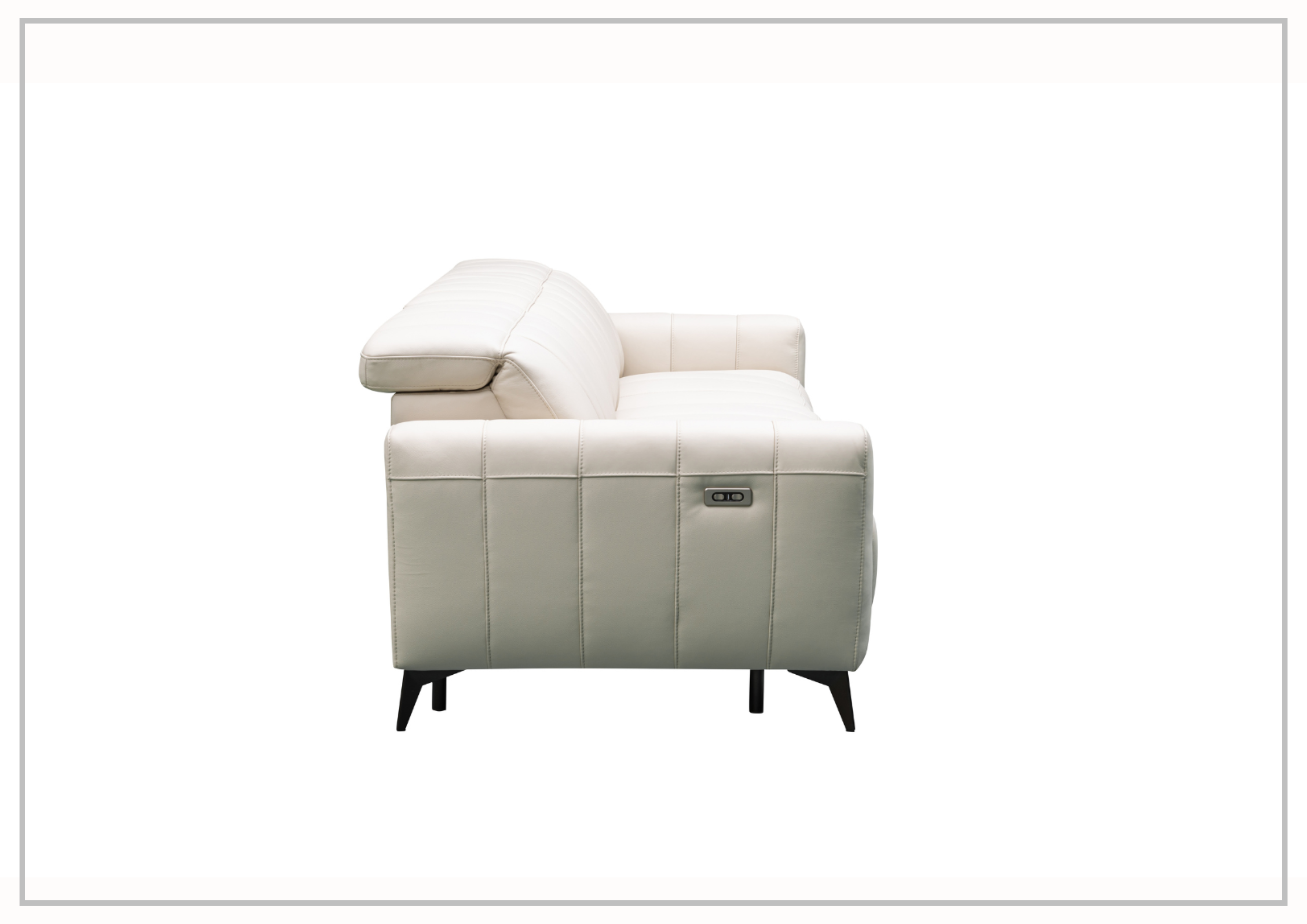 Klaussner Capri 3-Seater Beige Leather Power Reclining Sofa - Modern Living Room Furniture for Home Theater & Relaxation