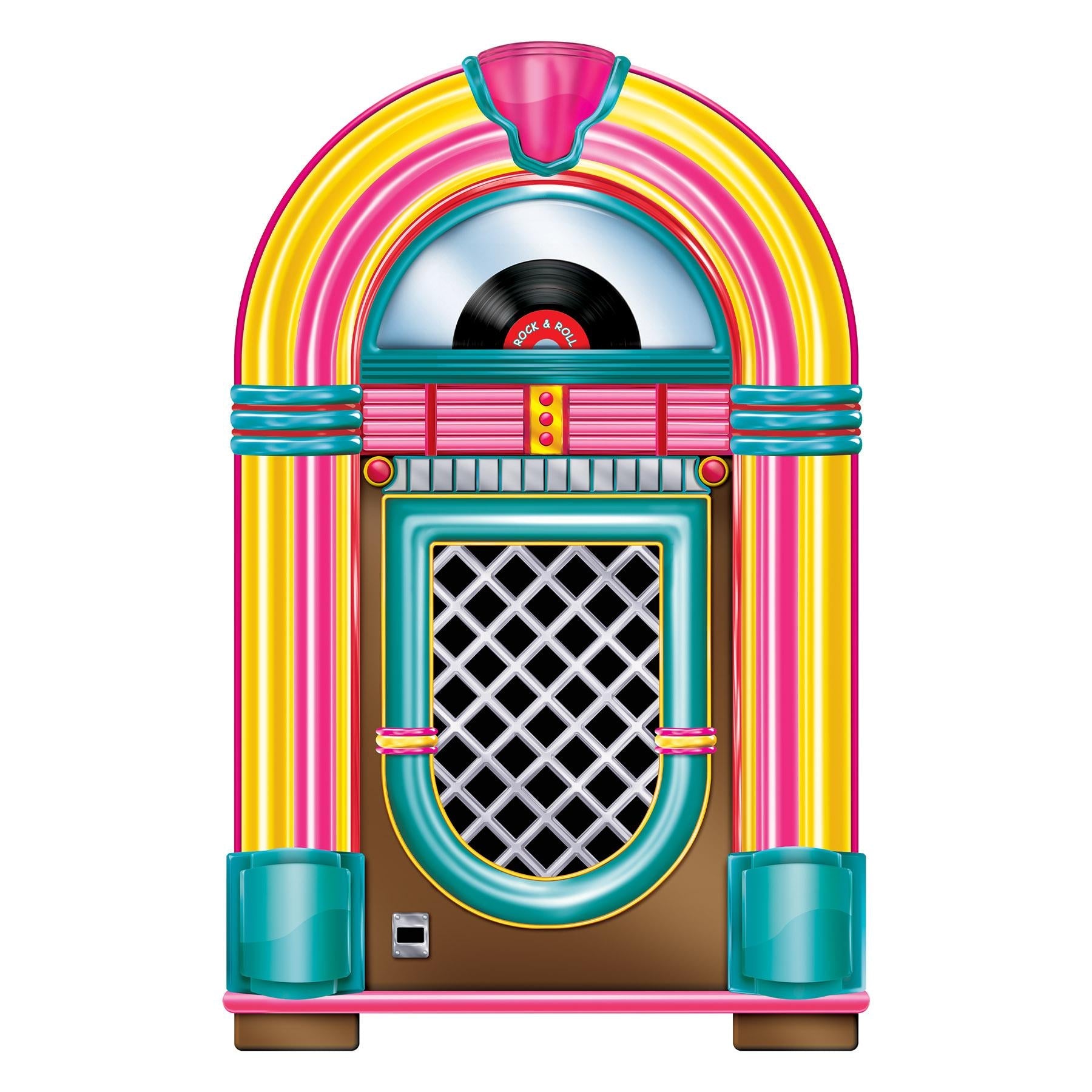 12 Pack Beistle Jukebox Party Cutout Decorations - Retro Diner Theme Party Supplies for 50s, 60s Themed Events, Birthday & Wedding Decor