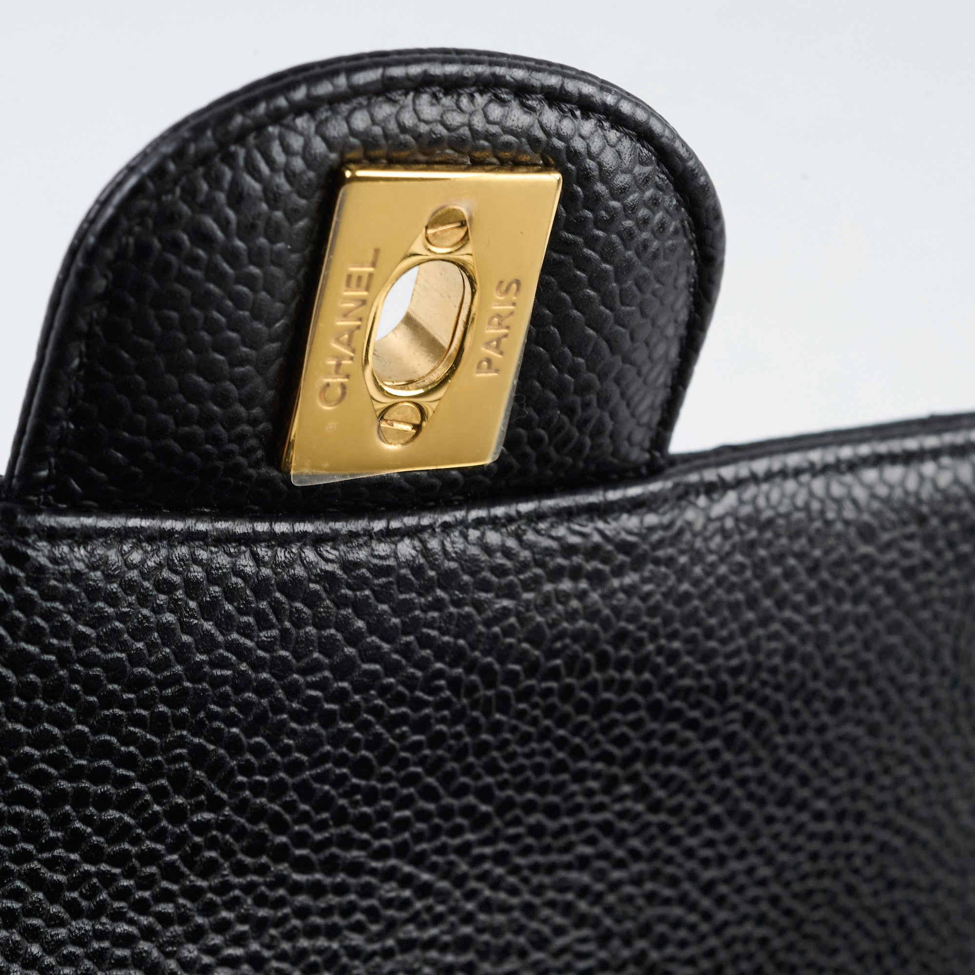 Chanel Medium Classic Flap Bag Black Caviar Leather Gold Hardware 25 Series - Luxury Designer Handbag for Women, Perfect for Parties, Work & Everyday Use