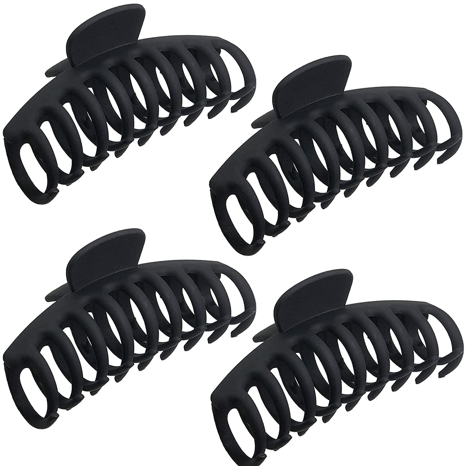 Stylish Acrylic Hair Clips for Women - Large Hair Claw Clips (Pack of 4) - Perfect for Daily Use, Ponytails, Buns & Updos - Hair Accessories for Women